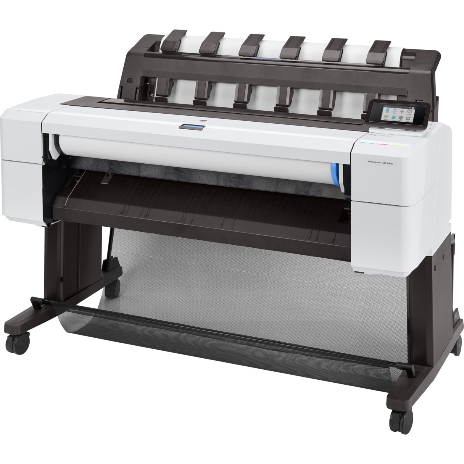 HP Designjet T1600 Inkjet Large Format Printer - 36" Print Width - Color - 5 Color(s) - 19.3 Second Color Speed - 2400 x 1200 dpi - 128 GB - Ethernet - Roll Paper, Plain Paper, Cut Sheet, Bond Paper, Coated Paper, Heavyweight Coated Paper, Super Heavyweight Plus Matte, Color Paper, Technical Paper, Tracing Paper, Translucent Bond, ... - Floor Standing Supported — leftmaximum