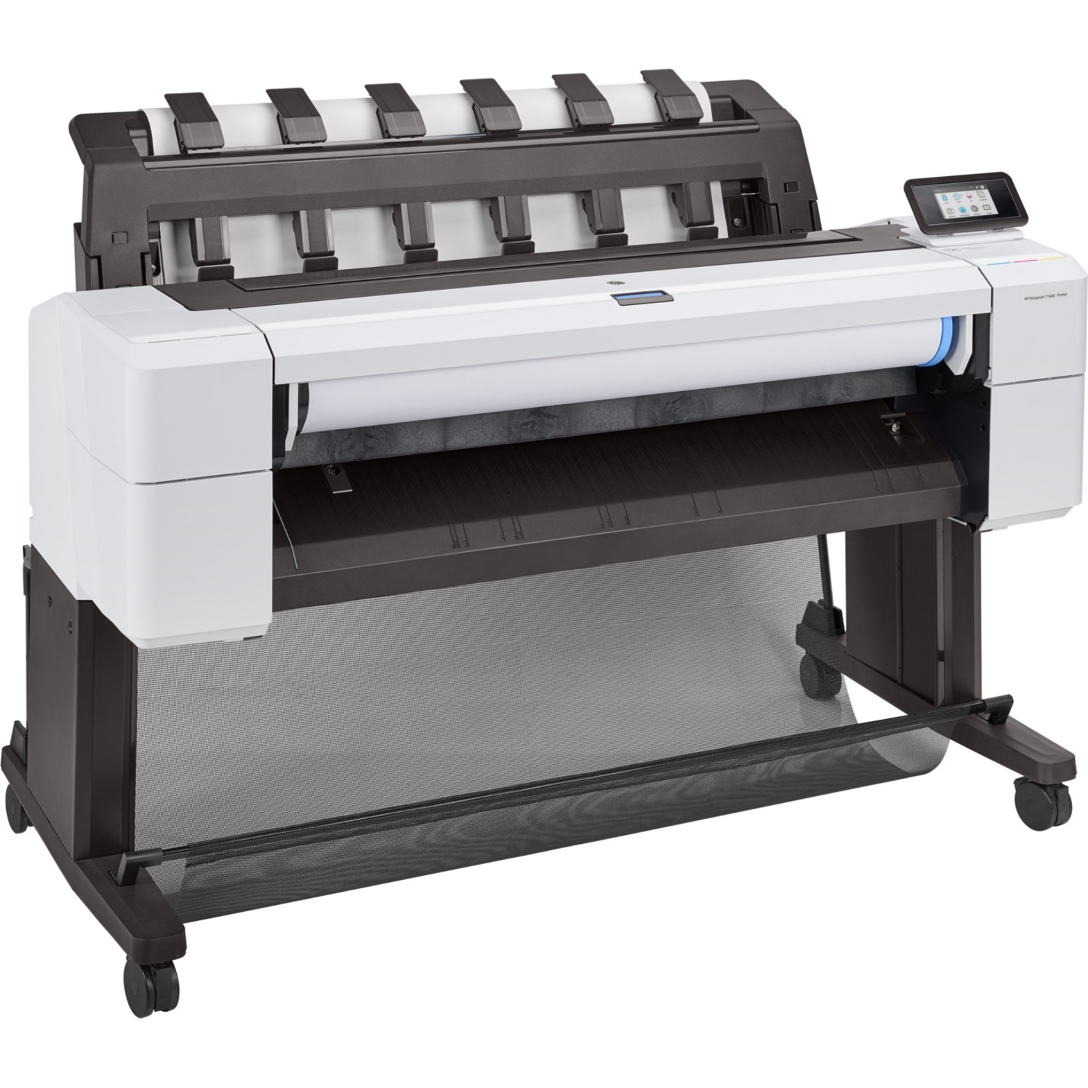 HP Designjet T1600 Inkjet Large Format Printer - 36" Print Width - Color - 5 Color(s) - 19.3 Second Color Speed - 2400 x 1200 dpi - 128 GB - Ethernet - Roll Paper, Plain Paper, Cut Sheet, Bond Paper, Coated Paper, Heavyweight Coated Paper, Super Heavyweight Plus Matte, Color Paper, Technical Paper, Tracing Paper, Translucent Bond, ... - Floor Standing Supported — rightmaximum