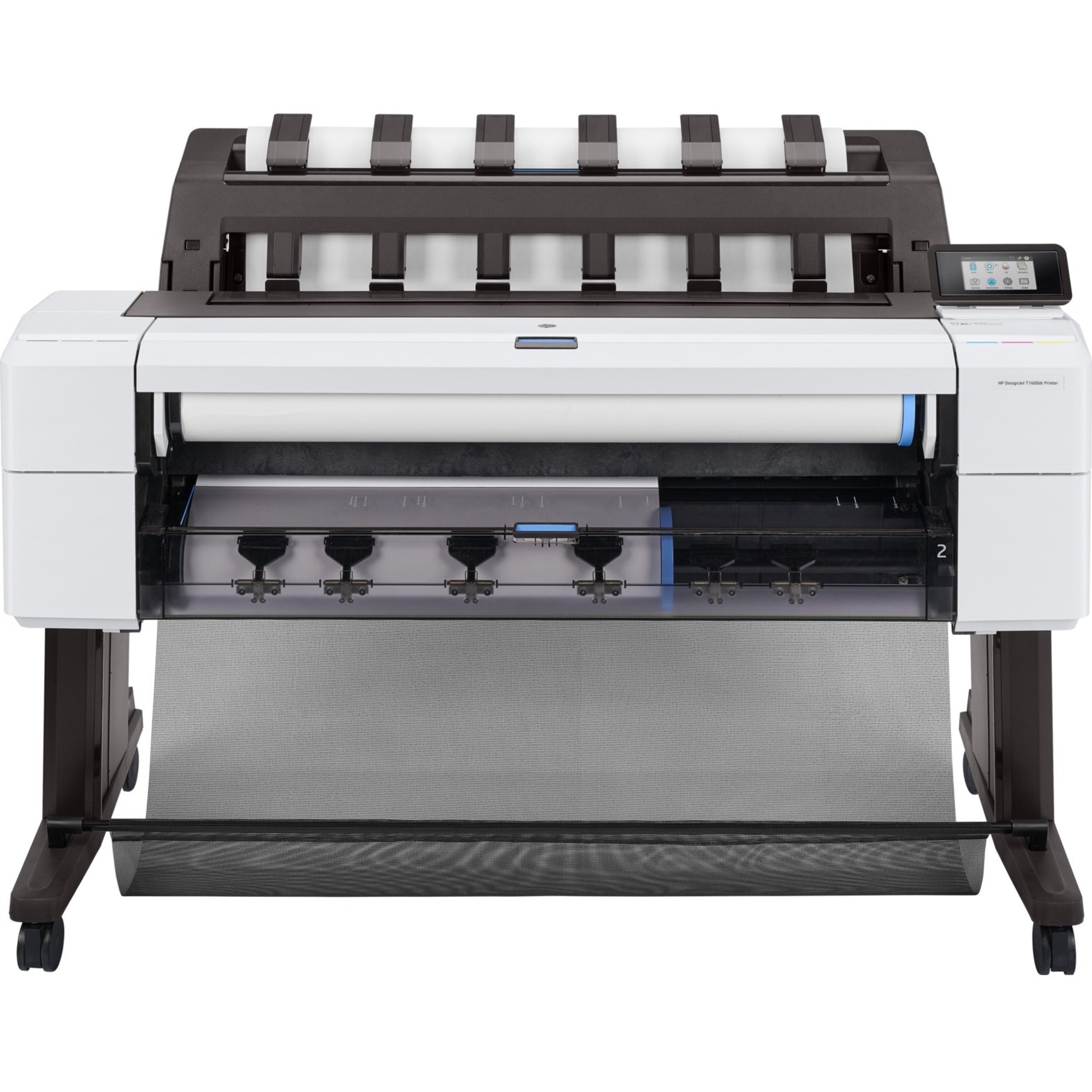 HP Designjet T1600dr PostScript Inkjet Large Format Printer - 36" Print Width - Color - TAA Compliant - 5 Color(s) - 19.3 Second Color Speed - 2400 x 1200 dpi - 128 GB - Ethernet - Roll Paper, Plain Paper, Cut Sheet, Bond Paper, Coated Paper, Heavyweight Coated Paper, Super Heavyweight Plus Matte, Color Paper, Technical Paper, Tracing Paper, Translucent Bond, ... - Floor Standing Supported