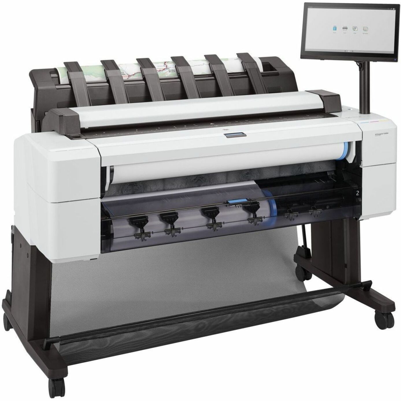 HP Designjet T2600dr PostScript Inkjet Large Format Printer - Includes Printer, Scanner, Copier - 36" Print Width - Color - 6 Color(s) - 19.3 Second Color Speed - 2400 x 1200 dpi - 128 GB - Ethernet - Sheetfed Color Scan - Sheetfed Color Copy - Roll Paper, Plain Paper, Cut Sheet, Bond Paper, Coated Paper, Heavyweight Coated Paper, Super Heavyweight Plus Matte, Color Paper, Technical Paper, Tracing Paper, Translucent Bond, ... - Floor Standing Supported — alternate image4