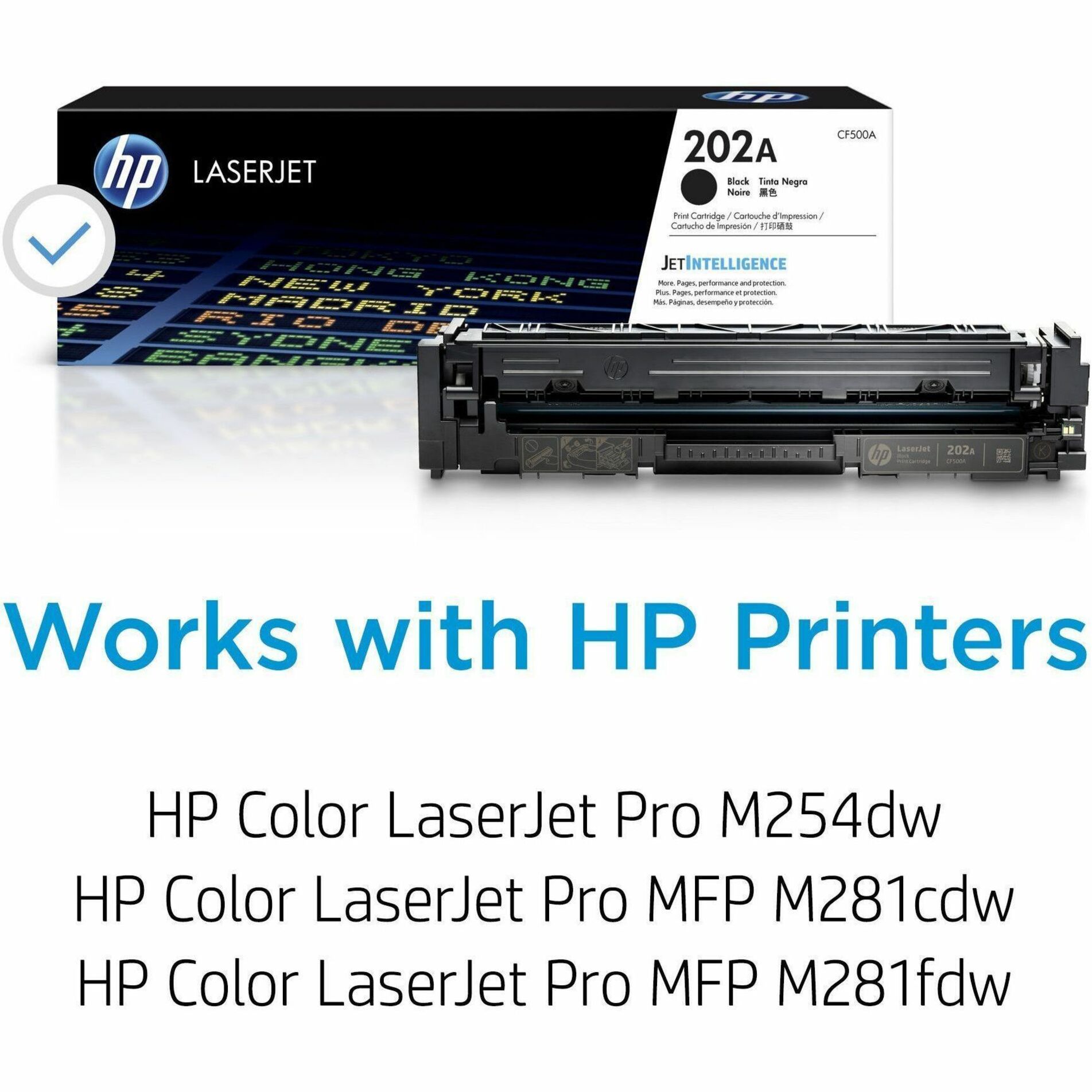 HP 202A (CF500AM) Original Laser Toner Cartridge - Cyan, Magenta, Yellow - 3 / Carton - 1300 Pages Cyan, 1300 Pages Magenta, 1300 Pages Yellow — alternate image1