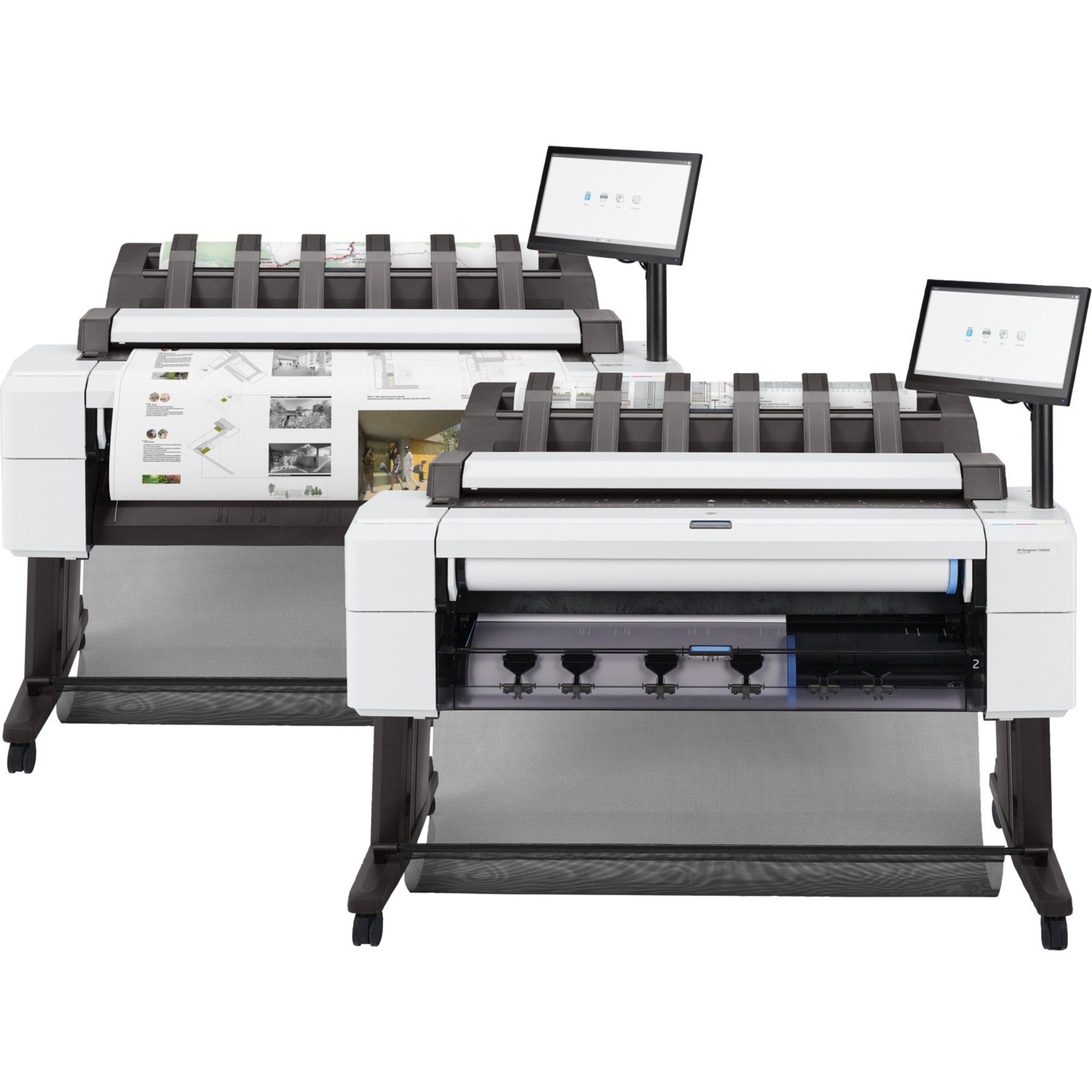 HP Designjet T2600dr PostScript Inkjet Large Format Printer - Includes Printer, Scanner, Copier - 36" Print Width - Color - 6 Color(s) - 19.3 Second Color Speed - 2400 x 1200 dpi - Ethernet - Sheetfed Color Scan - Sheetfed Color Copy - Roll Paper, Plain Paper, Cut Sheet, Bond Paper, Coated Paper, Heavyweight Coated Paper, Super Heavyweight Plus Matte, Color Paper, Technical Paper, Tracing Paper, Translucent Bond, ... - Floor Standing Supported