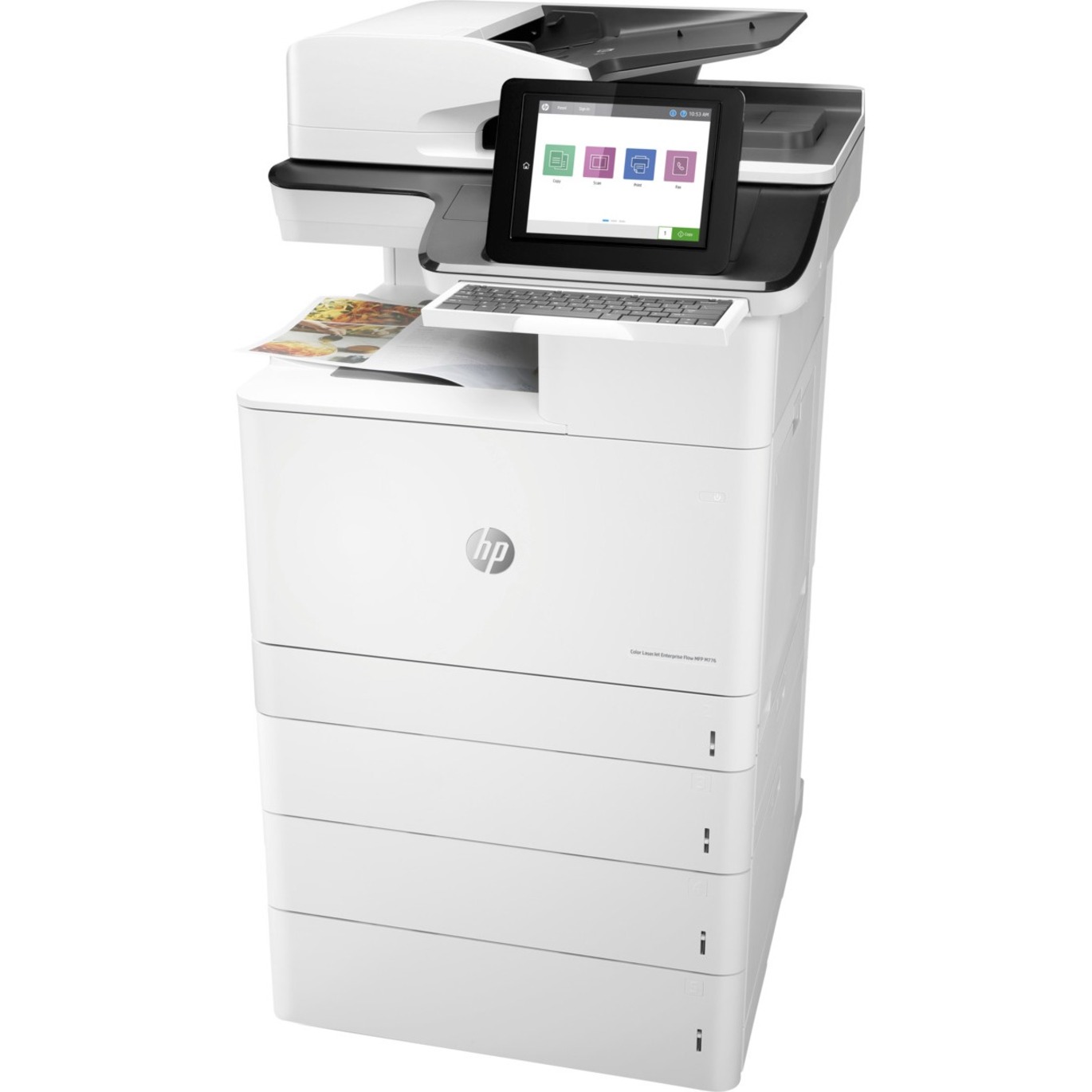 HP LaserJet Enterprise M776 M776z Laser Multifunction Printer-Color-Copier/Fax/Scanner-46 ppm Mono/46 ppm Color Print-1200x1200 dpi Print-Automatic Duplex Print-200000 Pages-2300 sheets Input-Color Flatbed Scanner-600 dpi Optical Scan-Wireless LAN - Copier/Fax/Printer/Scanner - 46 ppm Mono/46 ppm Color Print - 1200 x 1200 dpi Print - Automatic Duplex Print - Up to 200000 Pages Monthly - 2300 sheets Input - Color Flatbed Scanner - 600 dpi Optical Scan - Monochrome Fax - Gigabit Ethernet - Wi — leftmaximum