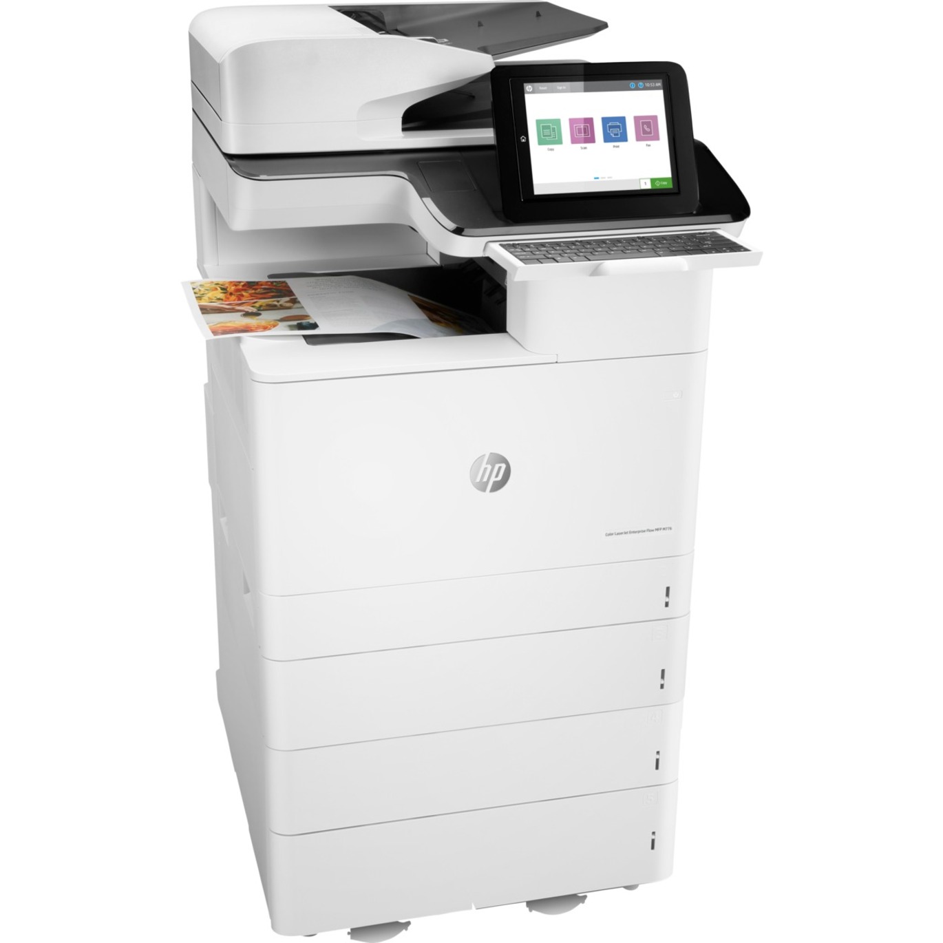 HP LaserJet Enterprise M776 M776z Laser Multifunction Printer-Color-Copier/Fax/Scanner-46 ppm Mono/46 ppm Color Print-1200x1200 dpi Print-Automatic Duplex Print-200000 Pages-2300 sheets Input-Color Flatbed Scanner-600 dpi Optical Scan-Wireless LAN - Copier/Fax/Printer/Scanner - 46 ppm Mono/46 ppm Color Print - 1200 x 1200 dpi Print - Automatic Duplex Print - Up to 200000 Pages Monthly - 2300 sheets Input - Color Flatbed Scanner - 600 dpi Optical Scan - Monochrome Fax - Gigabit Ethernet - Wi — rightmaximum