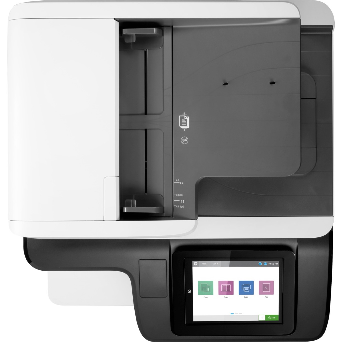 HP LaserJet Enterprise M776 M776z Laser Multifunction Printer-Color-Copier/Fax/Scanner-46 ppm Mono/46 ppm Color Print-1200x1200 dpi Print-Automatic Duplex Print-200000 Pages-2300 sheets Input-Color Flatbed Scanner-600 dpi Optical Scan-Wireless LAN - Copier/Fax/Printer/Scanner - 46 ppm Mono/46 ppm Color Print - 1200 x 1200 dpi Print - Automatic Duplex Print - Up to 200000 Pages Monthly - 2300 sheets Input - Color Flatbed Scanner - 600 dpi Optical Scan - Monochrome Fax - Gigabit Ethernet - Wi — top