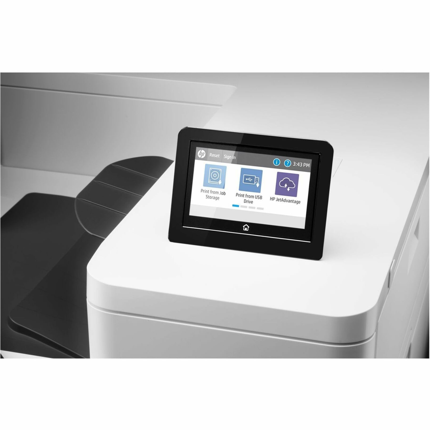 HP LaserJet Enterprise M856 M856dn Desktop Laser Printer - Color - 56 ppm Mono / 56 ppm Color - 1200 x 1200 dpi Print - Automatic Duplex Print - 650 Sheets Input - Ethernet - 250000 Pages Duty Cycle - Plain Paper Print - Gigabit Ethernet - USB — alternate image1