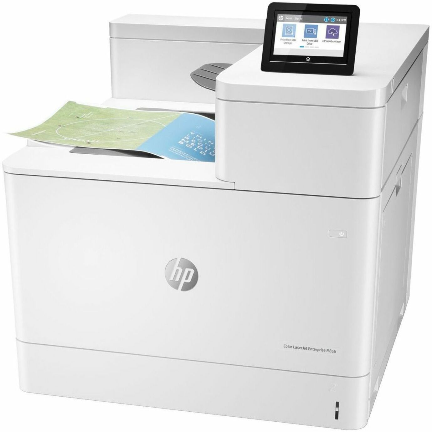 HP LaserJet Enterprise M856 M856dn Desktop Laser Printer - Color - 56 ppm Mono / 56 ppm Color - 1200 x 1200 dpi Print - Automatic Duplex Print - 650 Sheets Input - Ethernet - 250000 Pages Duty Cycle - Plain Paper Print - Gigabit Ethernet - USB