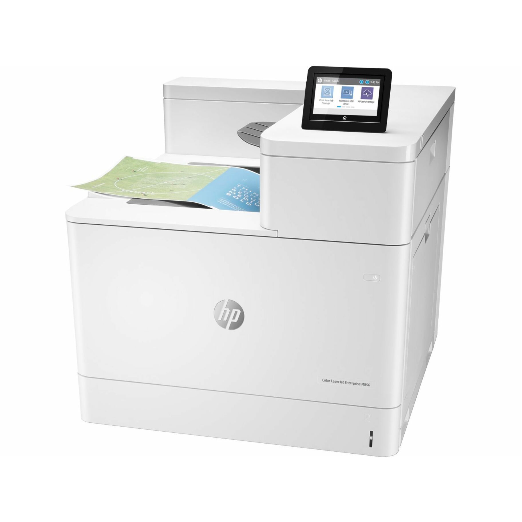 HP LaserJet Enterprise M856 M856dn Desktop Laser Printer - Color - 56 ppm Mono / 56 ppm Color - 1200 x 1200 dpi Print - Automatic Duplex Print - 650 Sheets Input - Ethernet - 250000 Pages Duty Cycle - Plain Paper Print - Gigabit Ethernet - USB