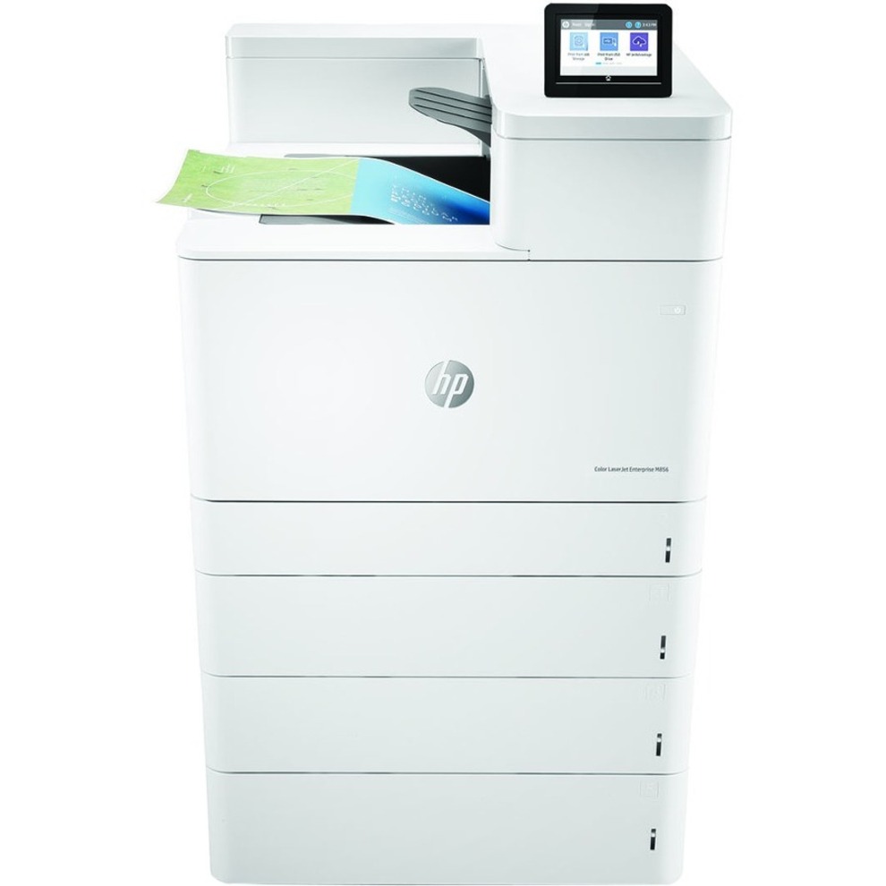 HP M856 M856x Floor Standing Laser Printer - Color - 56 ppm Mono / 56 ppm Color - 1200 x 1200 dpi Print - Automatic Duplex Print - 2300 Sheets Input - Ethernet - Wireless LAN - Wi-Fi Direct, HP ePrint, Apple AirPrint, Google Cloud Print, Mopria - 250000 Pages Duty Cycle - Plain Paper Print - Gigabit Ethernet - USB