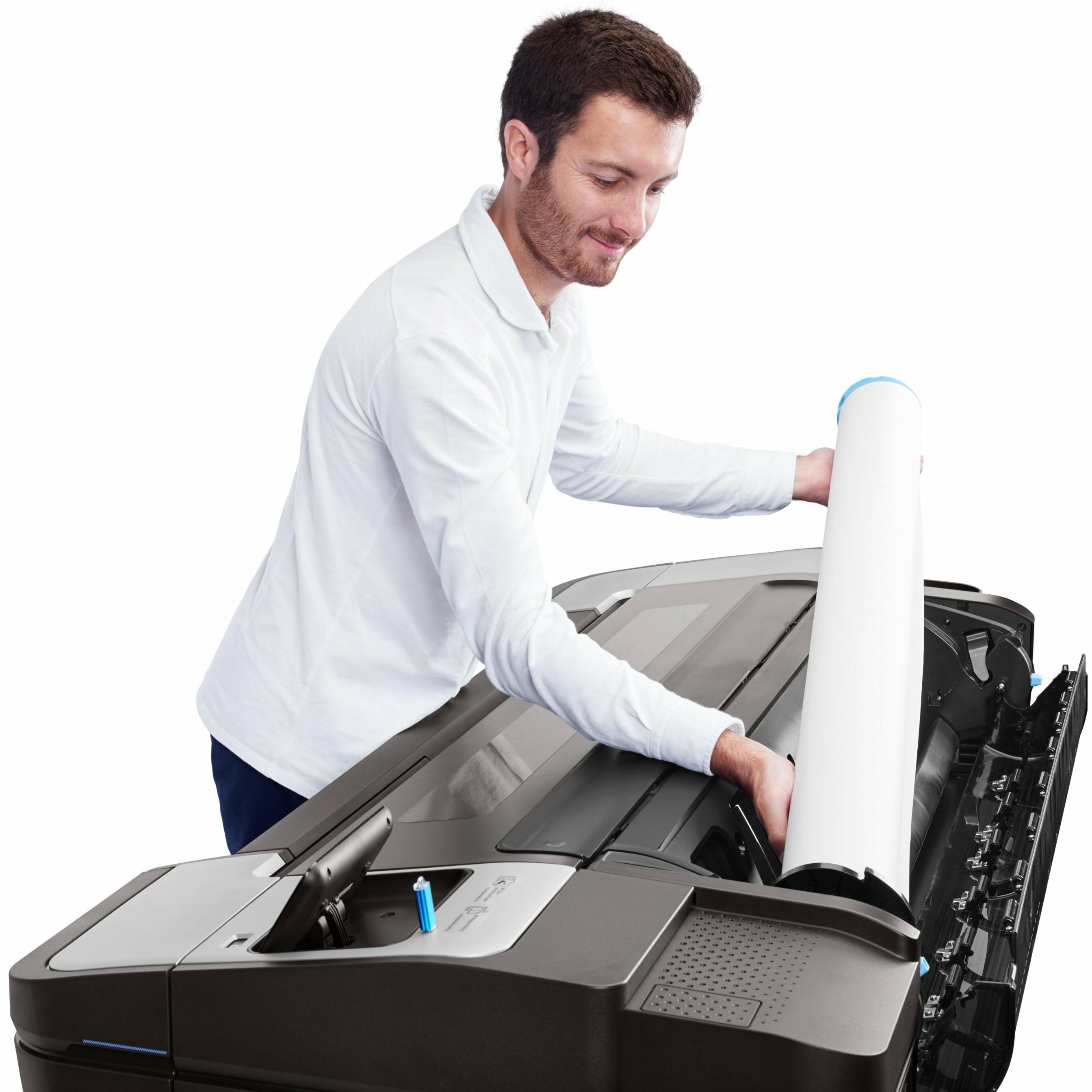 HP Designjet T1700dr PostScript Inkjet Large Format Printer - 44" Print Width - Color - 6 Color(s) - 26 Second Color Speed - 2400 x 1200 dpi - USB - Ethernet - Roll Paper, Cut Sheet, Photo Paper, Plain Paper - Floor Standing Supported — alternate image2