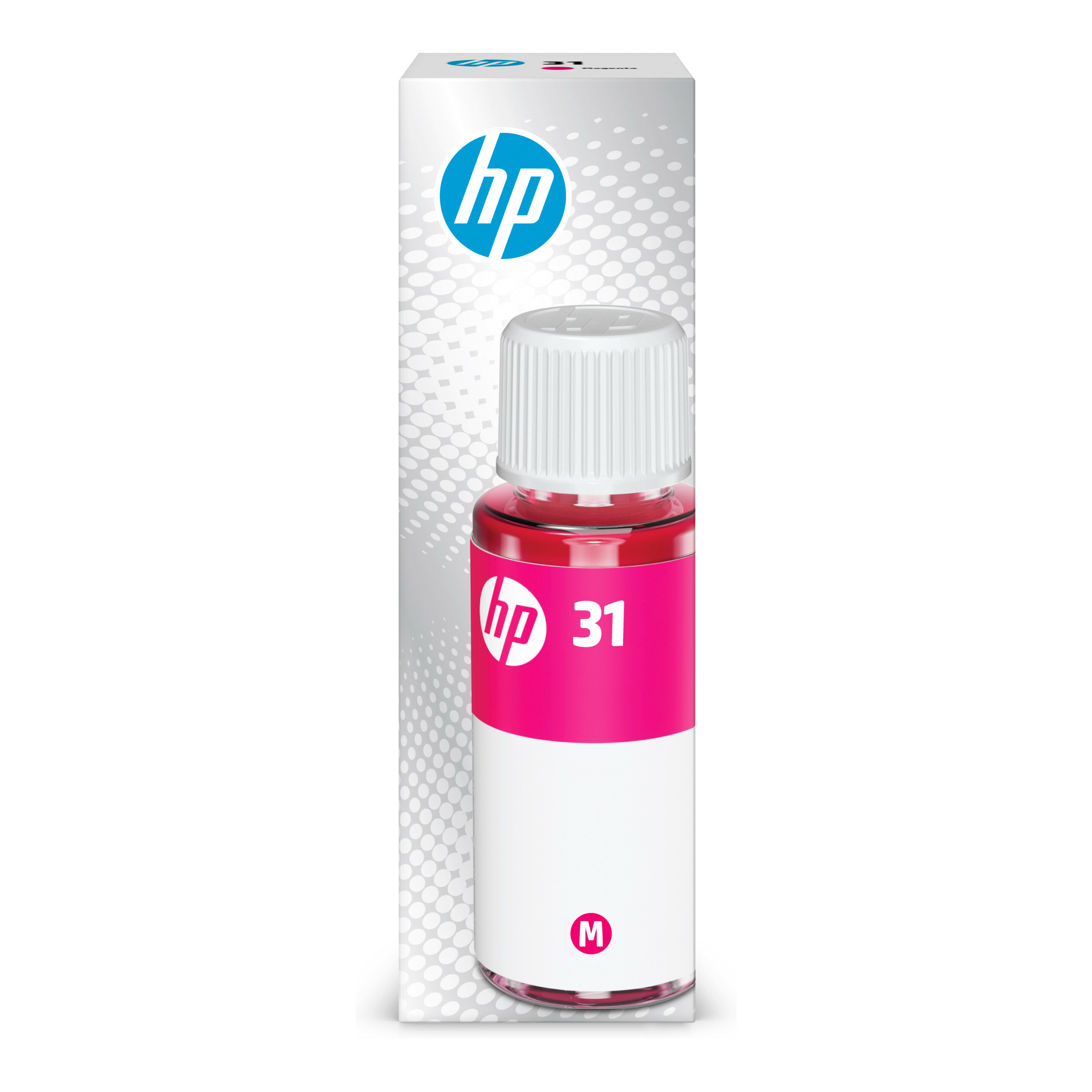 HP 31 70-ml Magenta Original Ink Bottle, 1VU27AN - Inkjet - Magenta - 8000 Pages - 70 mL Cyan - High Yield - 1 Bottle