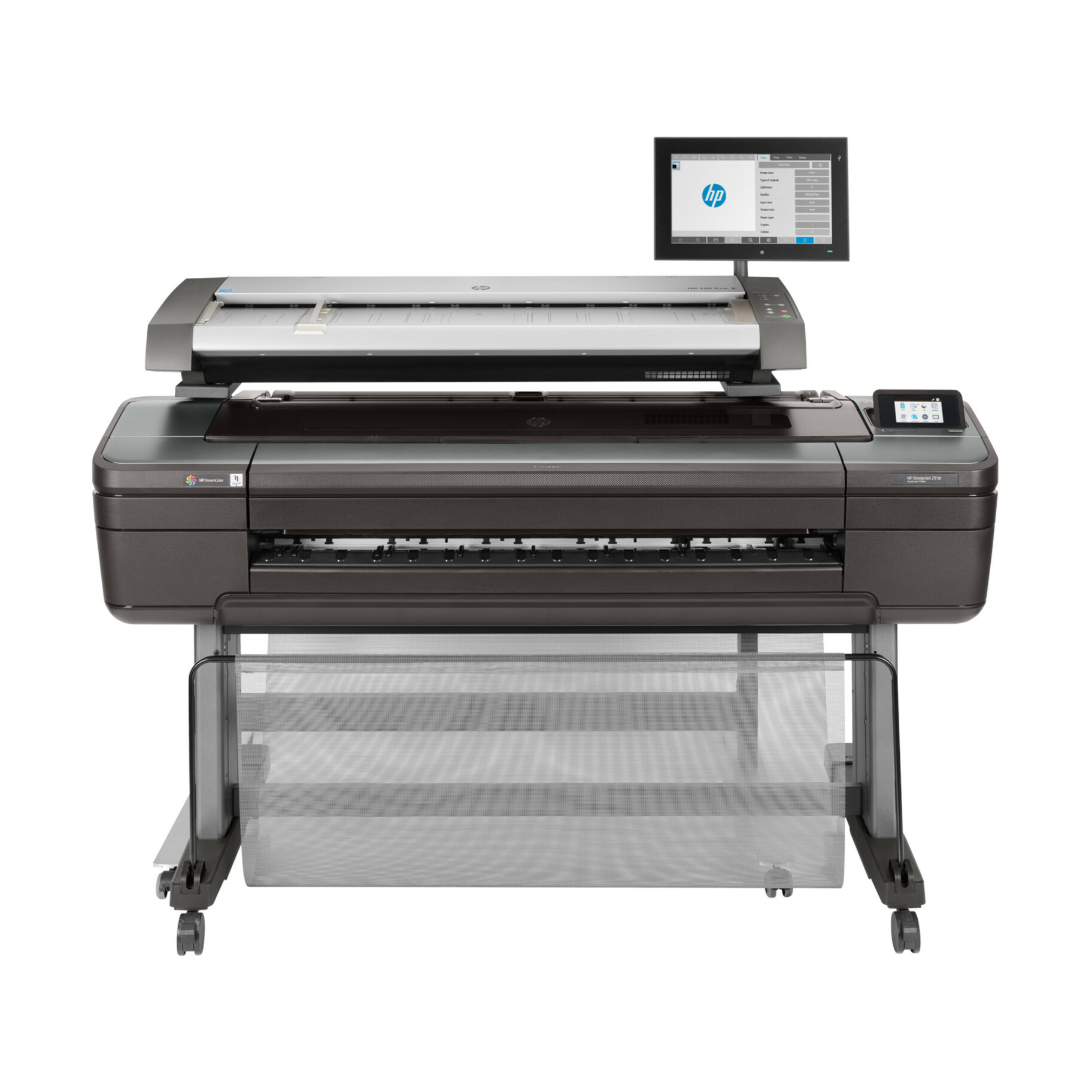 HP DesignJet HD Pro PostScript Inkjet Large Format Printer - Includes Printer, Scanner, Copier - 44" Print Width - Color - 6 Color(s) - 866 ft²/h Color Speed - 2400 x 1200 dpi - 128 GB - USB - Ethernet - Flatbed Color Scan - Flatbed Color Copy - Plain Paper, Roll Paper, Cut Sheet, Banner, Film, Poster Paper - Floor Standing Supported