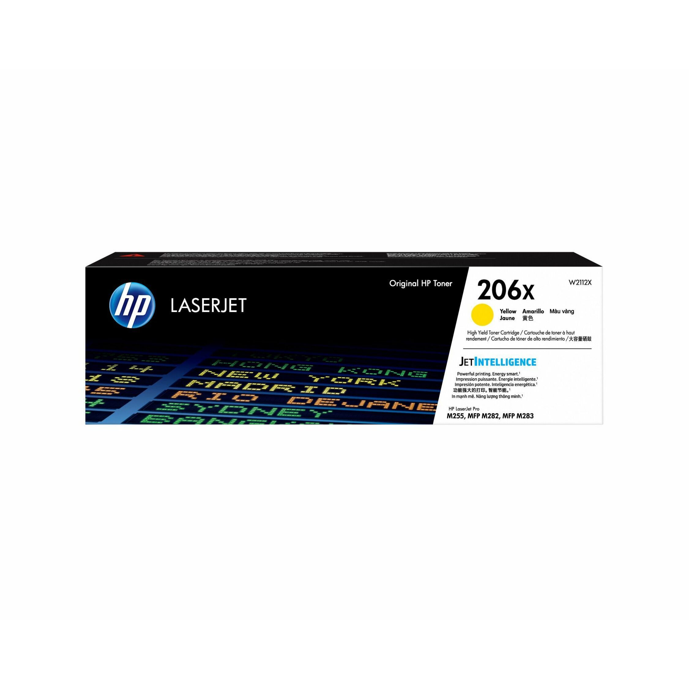 HP 206X Original High Yield Laser Toner Cartridge - Yellow - 1 Each - 2450 Pages
