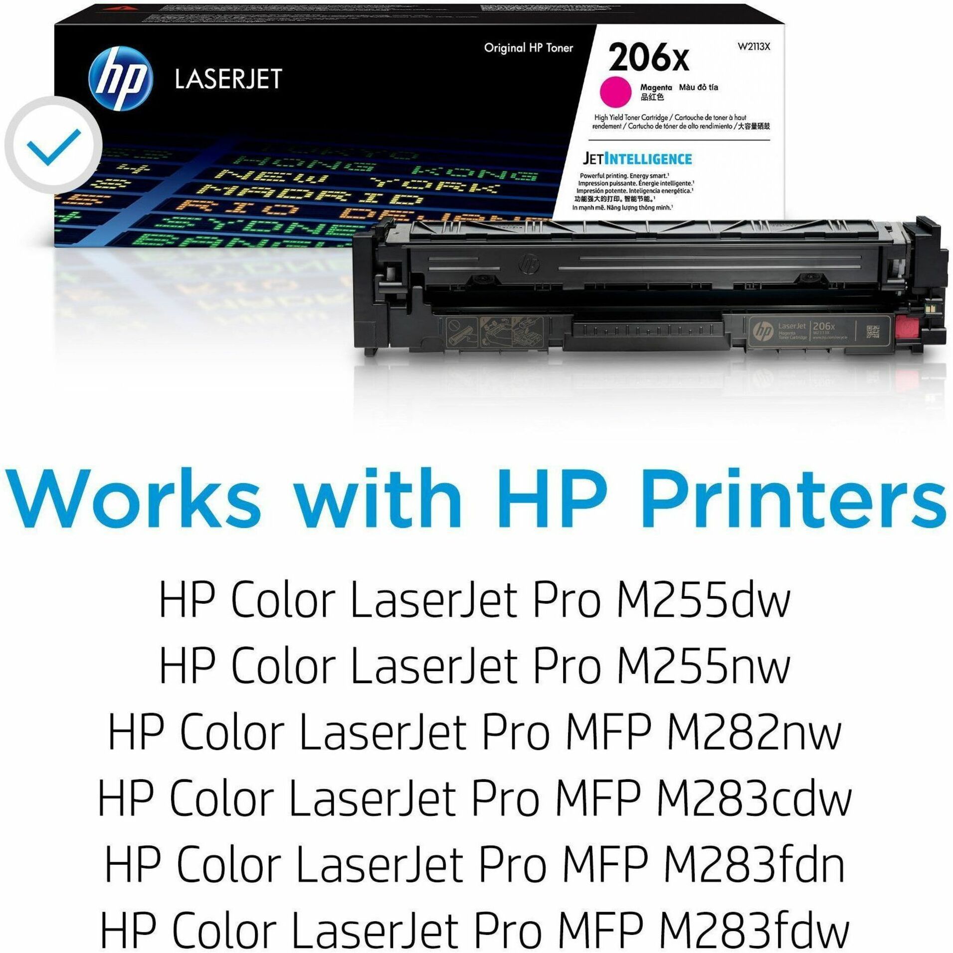 HP 206X Original High Yield Laser Toner Cartridge - Magenta - 1 Each - 2450 Pages — alternate image1