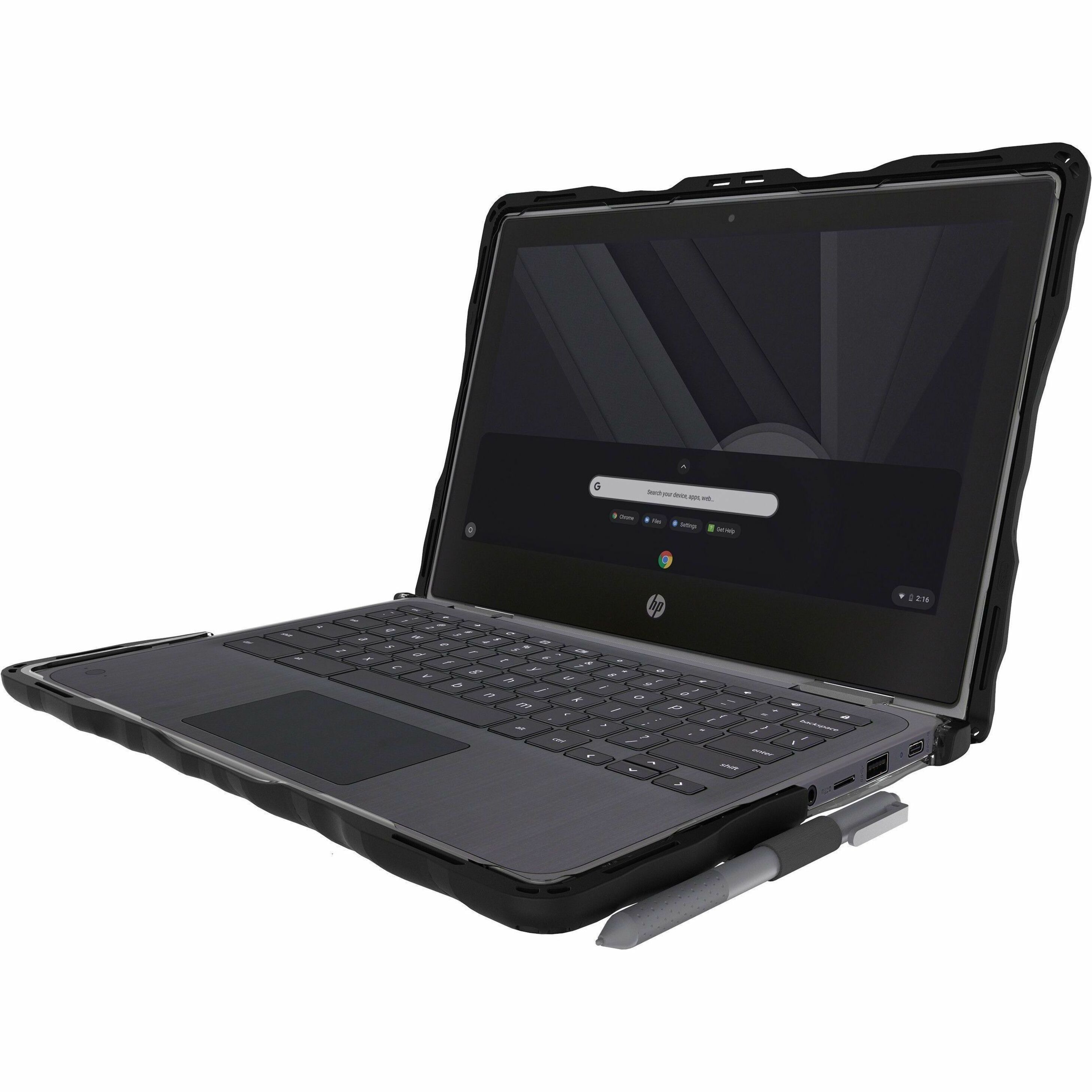 Gumdrop DropTech for HP Chromebook x360 11 G3 EE - Black - For HP x360 Chromebook - Black, Transparent - Shock Absorbing, Drop Resistant, Shock Resistant, Bump Resistant - Thermoplastic Polyurethane (TPU), Polycarbonate, Thermoplastic Polyurethane (TPU) Rubber - Rugged — alternate image1