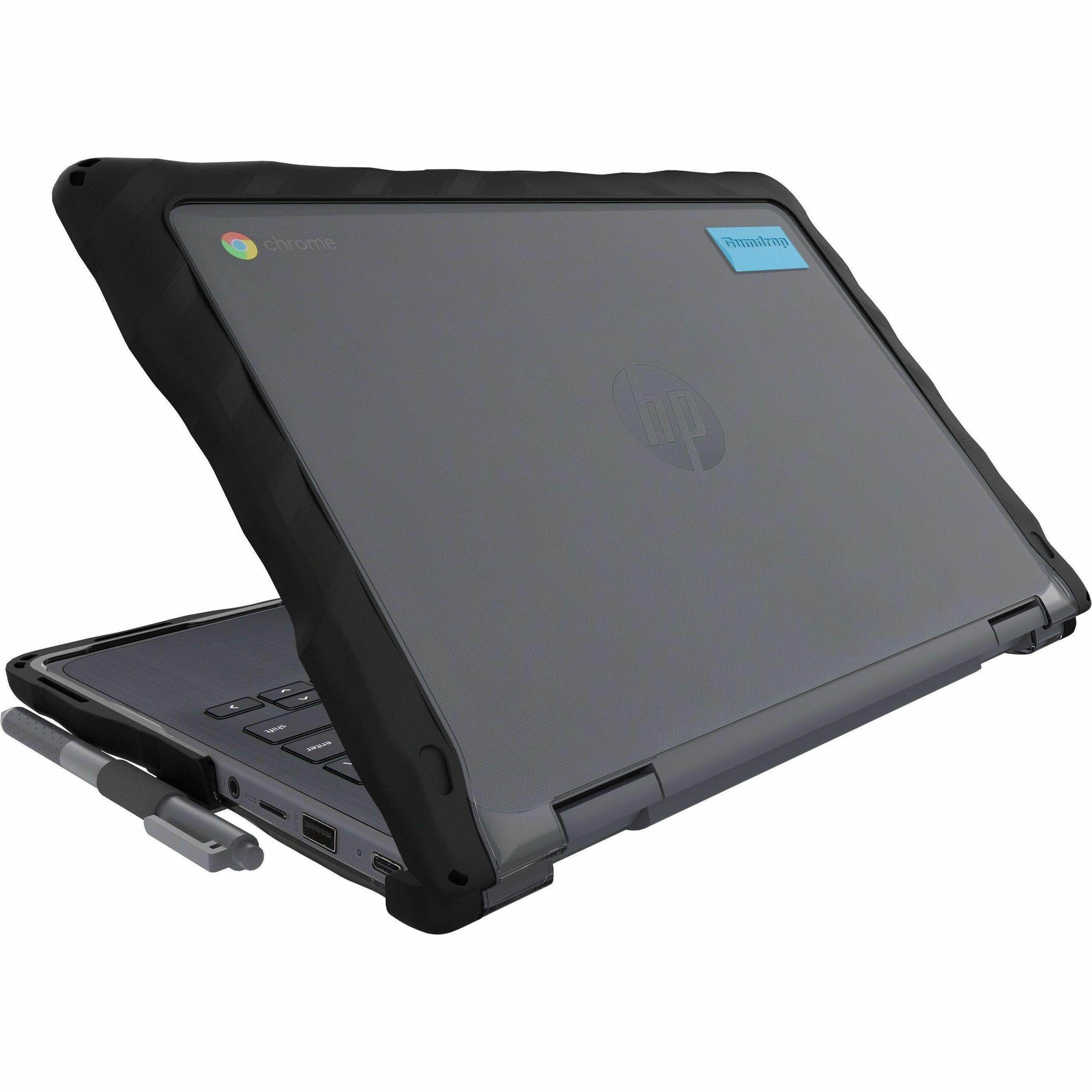 Gumdrop DropTech for HP Chromebook x360 11 G3 EE - Black - For HP x360 Chromebook - Black, Transparent - Shock Absorbing, Drop Resistant, Shock Resistant, Bump Resistant - Thermoplastic Polyurethane (TPU), Polycarbonate, Thermoplastic Polyurethane (TPU) Rubber - Rugged — alternate image2