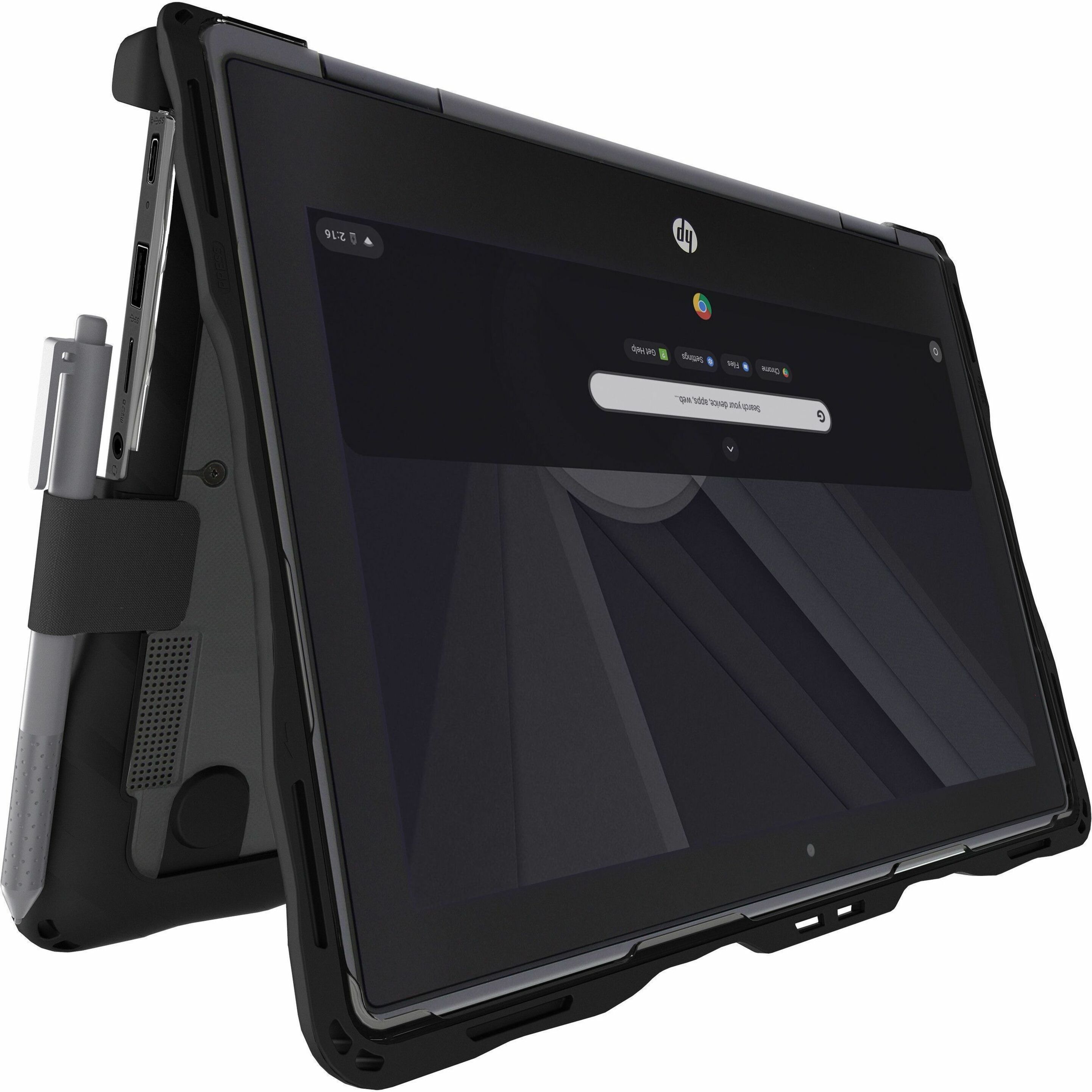 Gumdrop DropTech for HP Chromebook x360 11 G3 EE - Black - For HP x360 Chromebook - Black, Transparent - Shock Absorbing, Drop Resistant, Shock Resistant, Bump Resistant - Thermoplastic Polyurethane (TPU), Polycarbonate, Thermoplastic Polyurethane (TPU) Rubber - Rugged — alternate image3