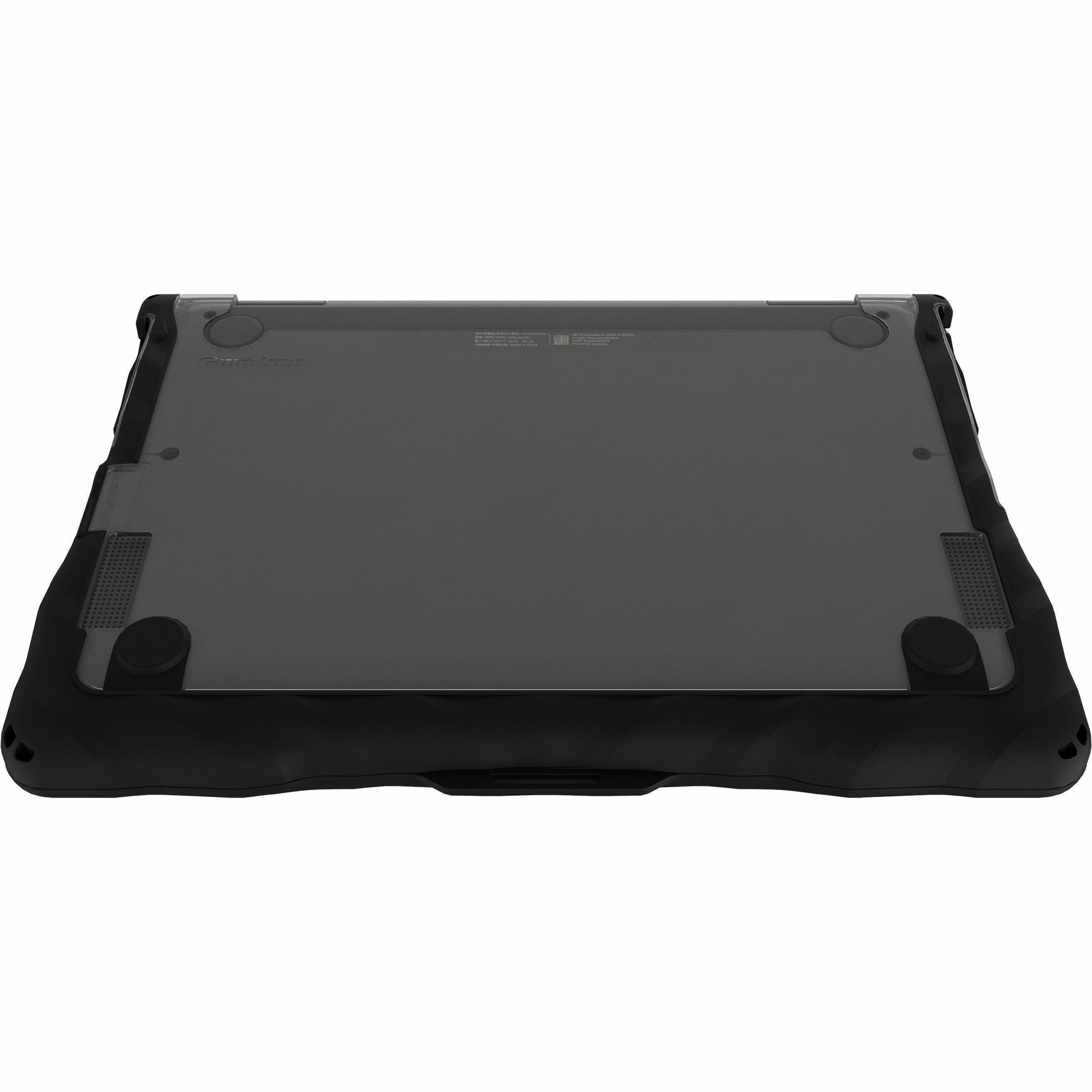 Gumdrop DropTech for HP Chromebook x360 11 G3 EE - Black - For HP x360 Chromebook - Black, Transparent - Shock Absorbing, Drop Resistant, Shock Resistant, Bump Resistant - Thermoplastic Polyurethane (TPU), Polycarbonate, Thermoplastic Polyurethane (TPU) Rubber - Rugged — bottommaximum