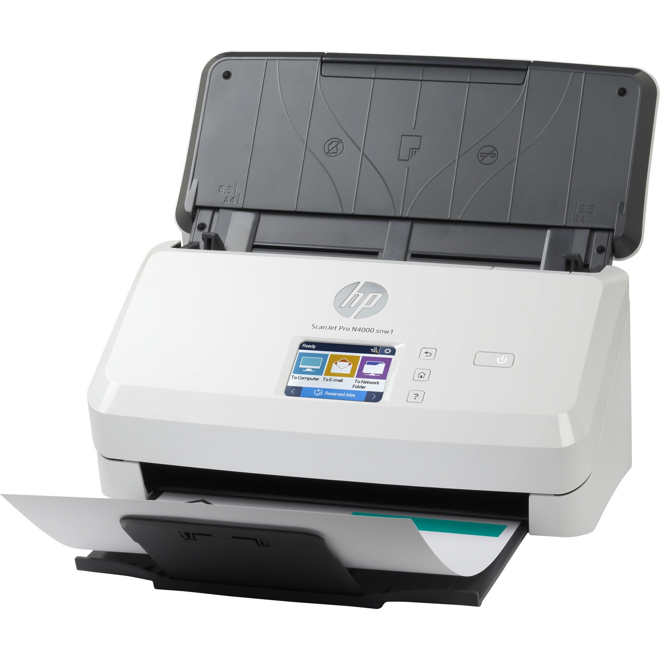 HP ScanJet Pro N4000 snw1 Sheetfed Scanner - 600 dpi Optical - Black, White - TAA Compliant - 48-bit Color - 48-bit Grayscale - 40 ppm (Mono) - 40 ppm (Color) - PC Free Scanning - Duplex Scanning - USB — leftmaximum