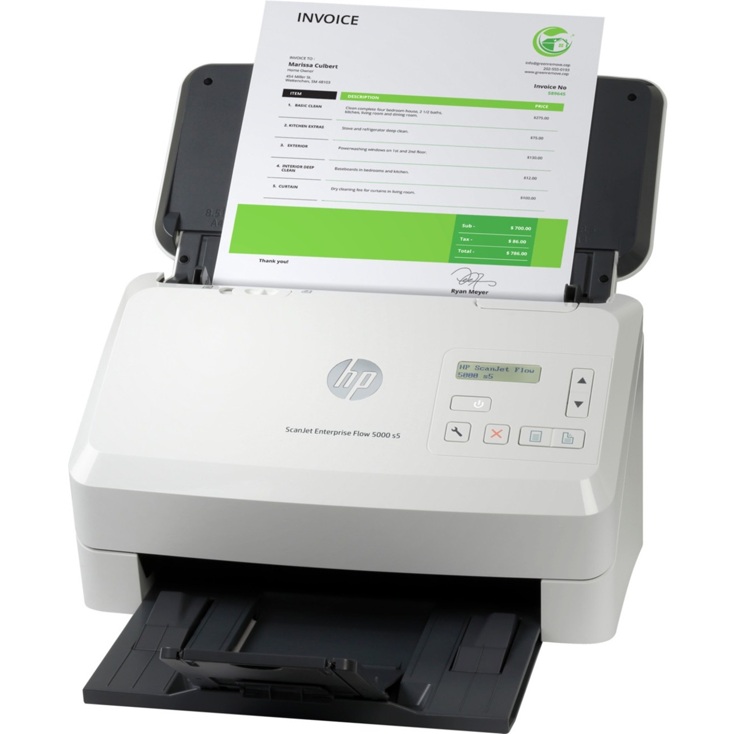 HP Scanjet Enterprise Flow 5000 S5 Sheetfed Scanner - 600 dpi Optical - 65 ppm (Mono) - 65 ppm (Color) - Color, Grayscale, Monochrome Scan - Duplex Scanning - Cut Sheet Paper, Laser Paper, Pre-punched Paper, Cheques, Business Card, Form, Plastic Card, Stapled Media, Plastic Carrier Sheet - USB — leftmaximum