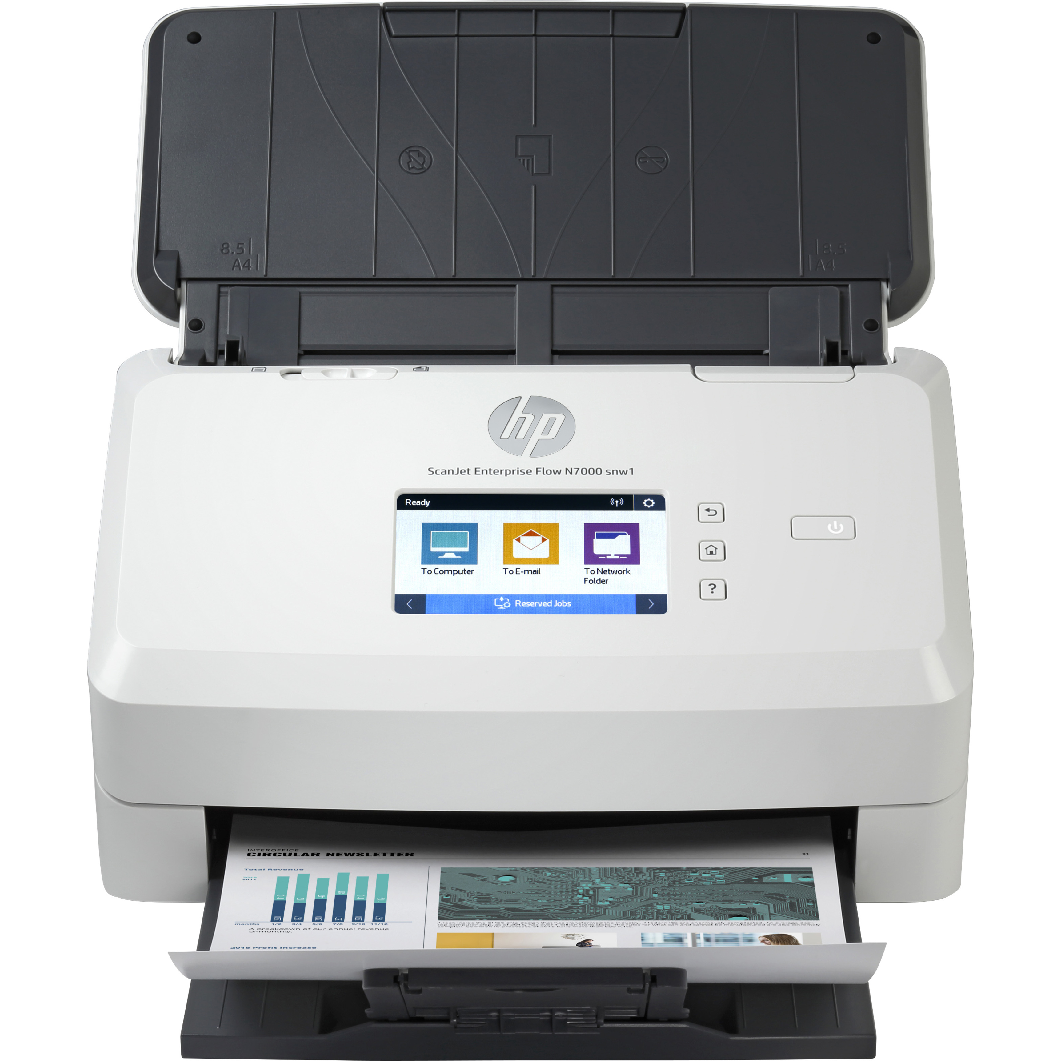 HP Scanjet Enterprise Flow N7000 snwl Sheetfed Scanner - 600 x 600 dpi Optical - White - 48-bit Color - 8-bit Grayscale - 75 ppm (Mono) - 75 ppm (Color) - PC Free Scanning - Duplex Scanning - USB