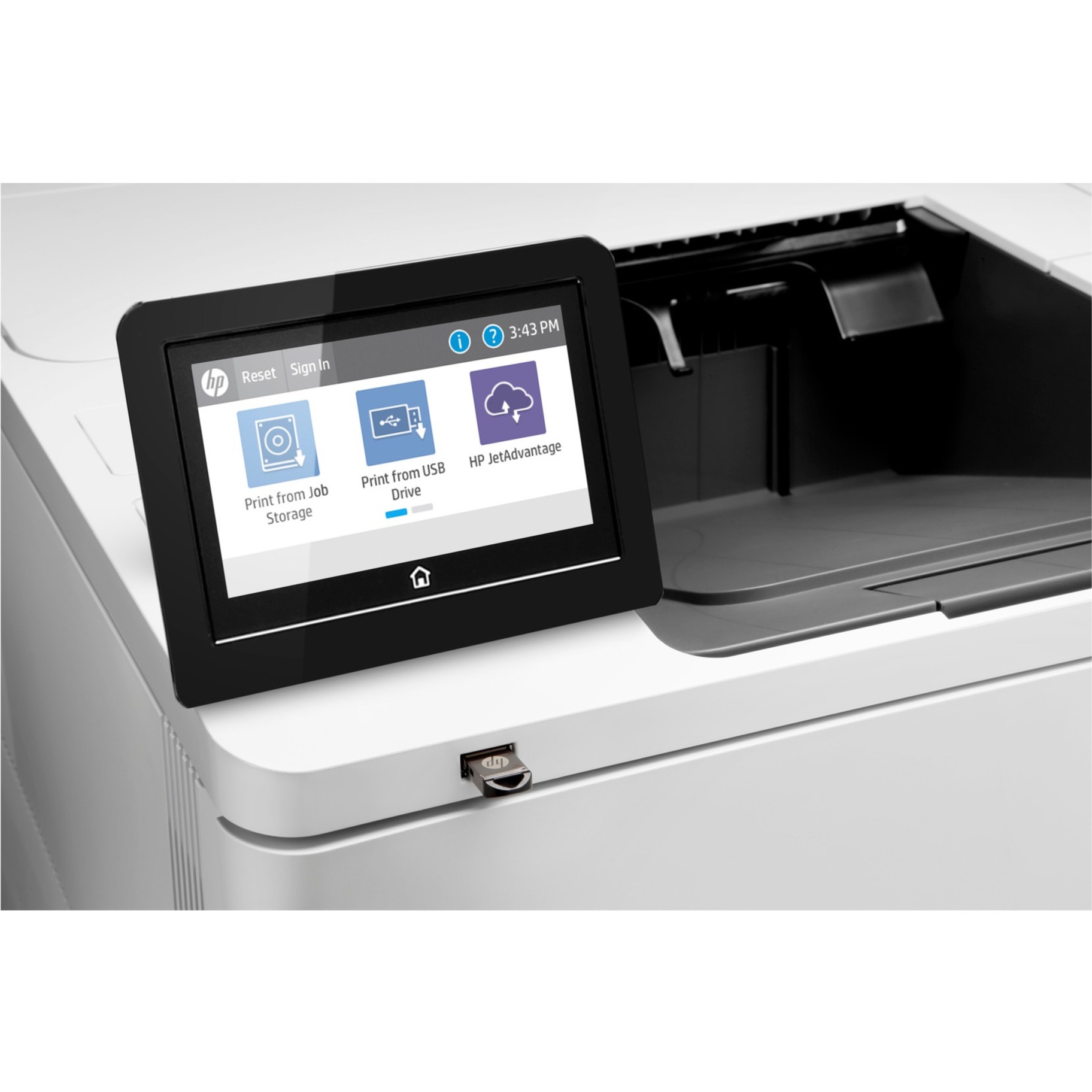 HP LaserJet Enterprise M610dn Desktop Laser Printer - Monochrome - 52 ppm Mono - 1200 x 1200 dpi Print - Automatic Duplex Print - 650 Sheets Input - Ethernet - 250000 Pages Duty Cycle - Plain Paper Print - Gigabit Ethernet - USB — alternate image1