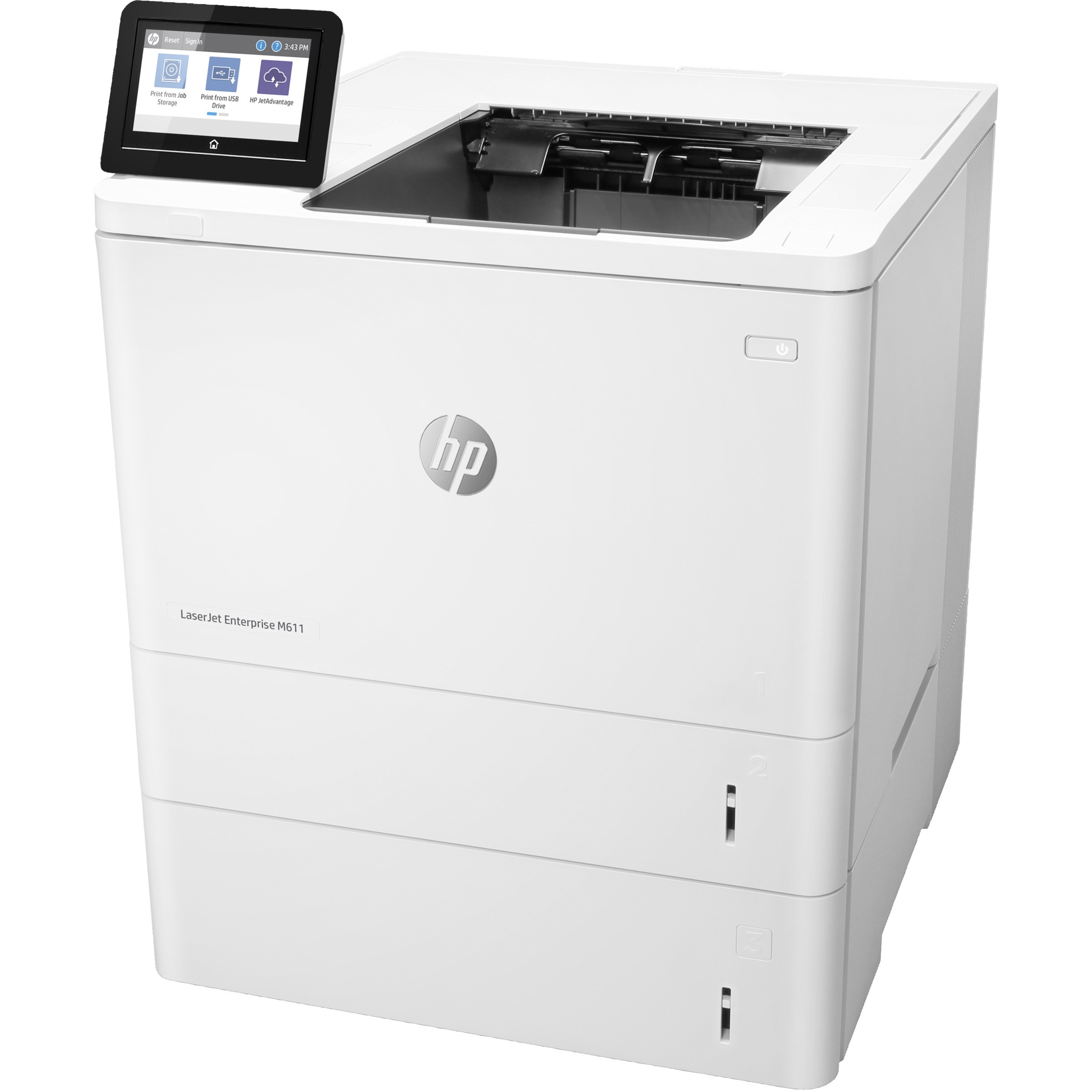 HP LaserJet Enterprise M611x Desktop Laser Printer - Monochrome - 65 ppm Mono - 1200 x 1200 dpi Print - Automatic Duplex Print - 650 Sheets Input - Ethernet - 275000 Pages Duty Cycle - Plain Paper Print - Gigabit Ethernet - USB — leftmaximum