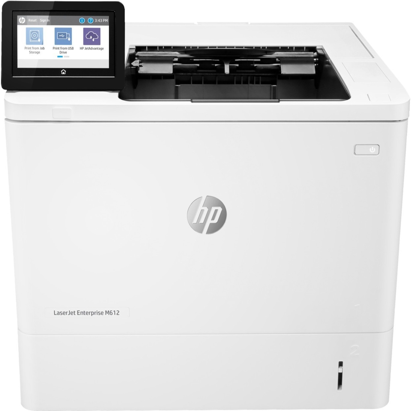 HP LaserJet Enterprise M612dn Desktop Laser Printer - Monochrome - 71 ppm Mono - 1200 x 1200 dpi Print - Automatic Duplex Print - 650 Sheets Input - Ethernet - 300000 Pages Duty Cycle - Plain Paper Print - Gigabit Ethernet - USB — front