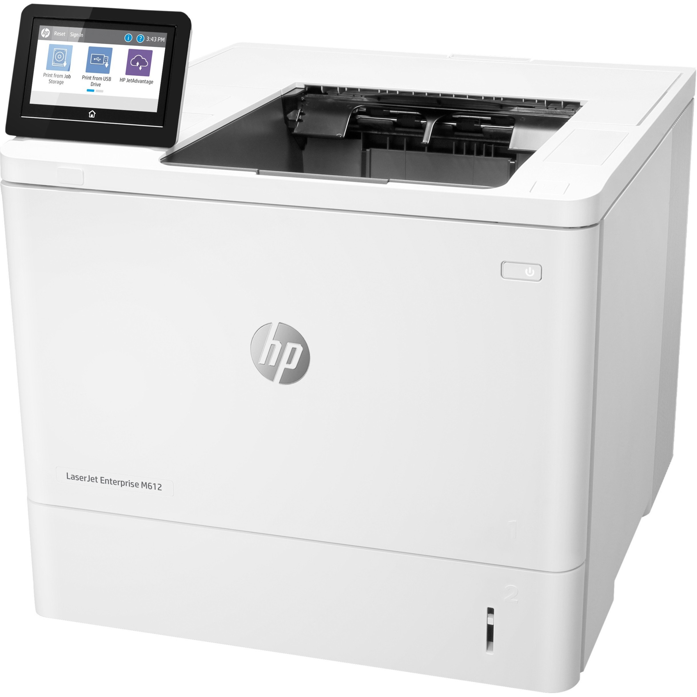 HP LaserJet Enterprise M612 M612dn Desktop Laser Printer - Monochrome - 75 ppm Mono - 1200 x 1200 dpi Print - Automatic Duplex Print - 650 Sheets Input - Ethernet - 300000 Pages Duty Cycle - Plain Paper Print - Gigabit Ethernet - USB — leftmaximum