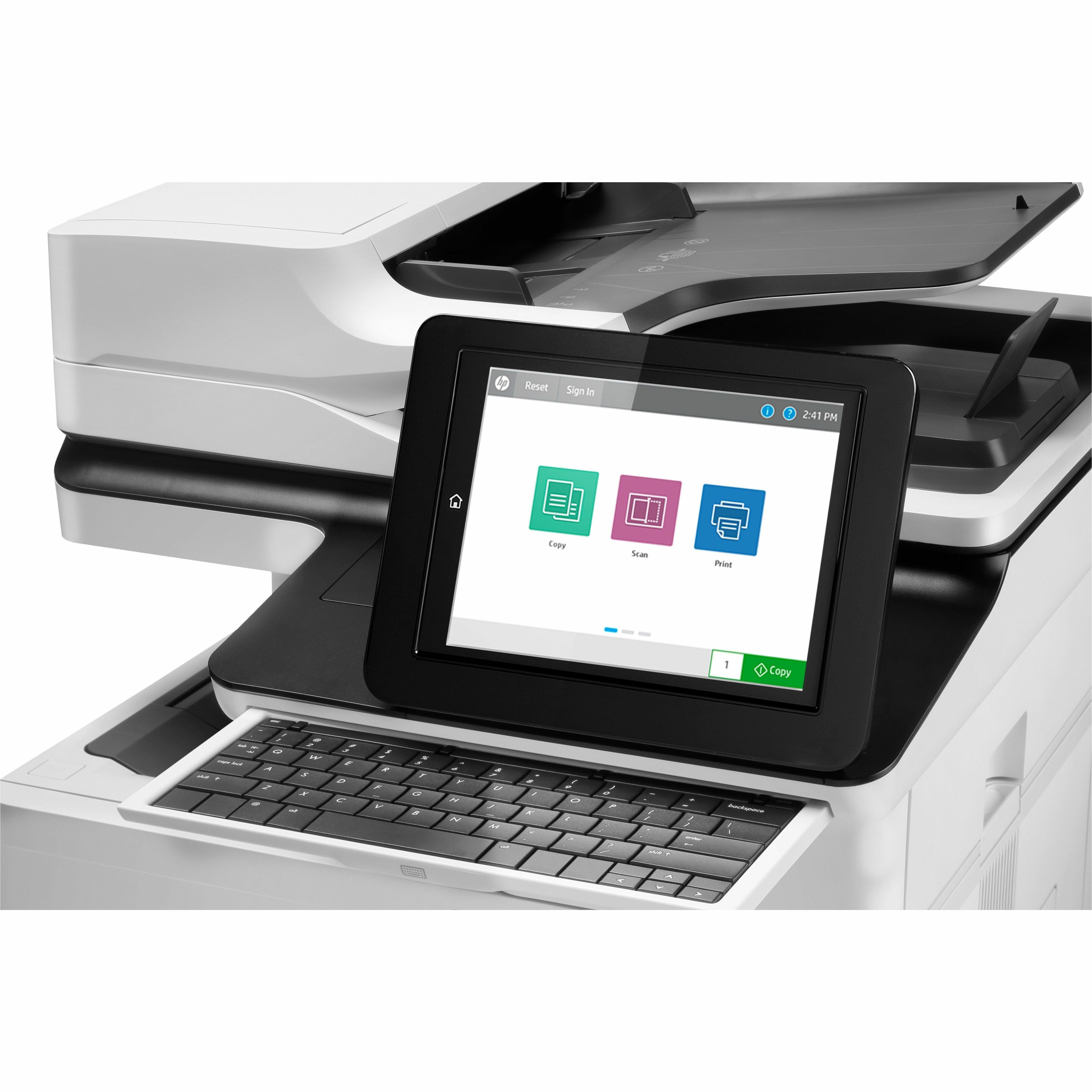 HP LaserJet M634h Laser Multifunction Printer-Monochrome-Copier/Scanner-52 ppm Mono Print-1200x1200 Print-Automatic Duplex Print-300000 Pages Monthly-650 sheets Input-Color Scanner-600 Optical Scan-Gigabit Ethernet - Copier/Printer/Scanner - 52 ppm Mono Print - 1200 x 1200 dpi Print - Automatic Duplex Print - Up to 300000 Pages Monthly - 650 sheets Input - Color Scanner - 600 dpi Optical Scan - Gigabit Ethernet - USB - For Plain Paper Print — alternate image1
