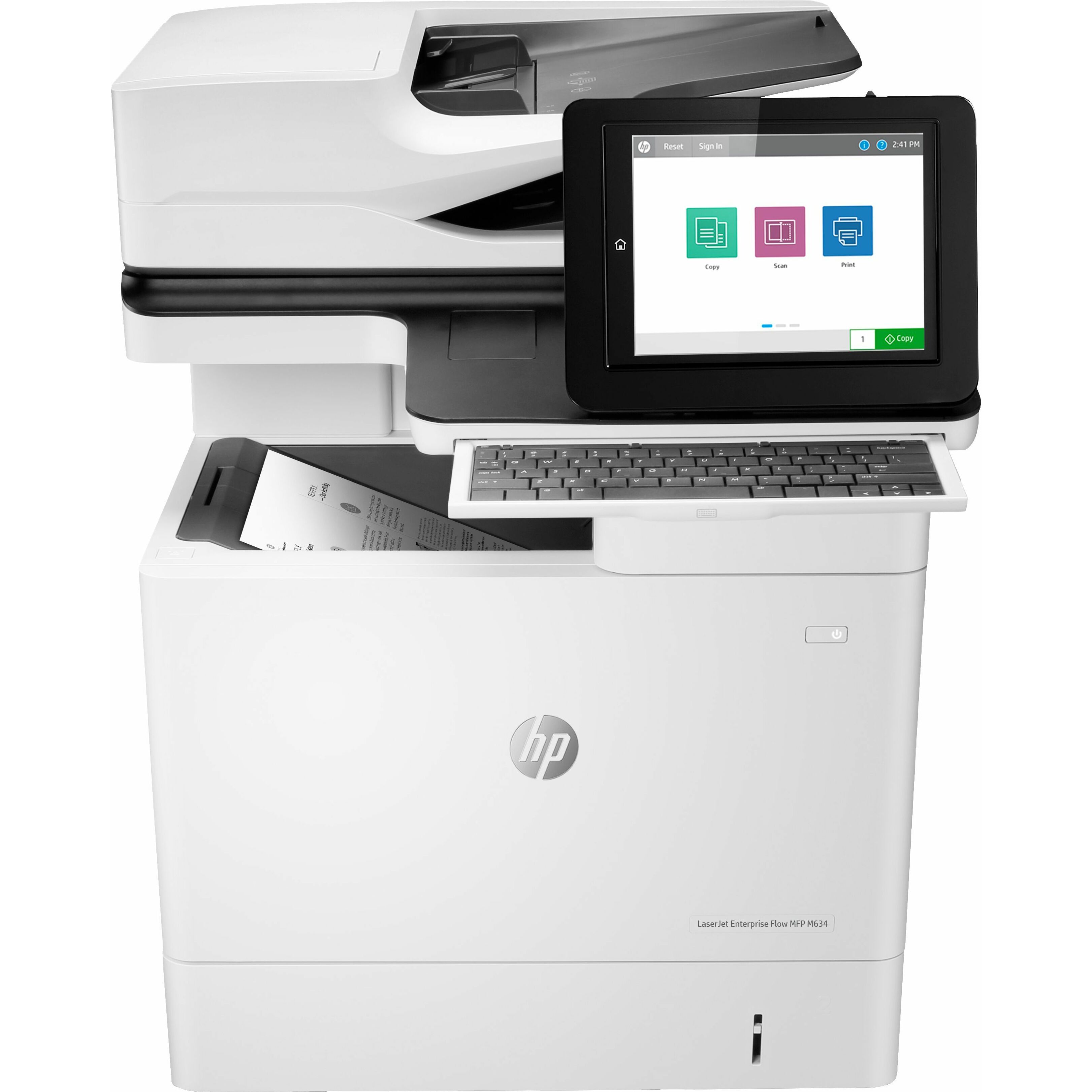 HP LaserJet M634h Laser Multifunction Printer-Monochrome-Copier/Scanner-52 ppm Mono Print-1200x1200 Print-Automatic Duplex Print-300000 Pages Monthly-650 sheets Input-Color Scanner-600 Optical Scan-Gigabit Ethernet - Copier/Printer/Scanner - 52 ppm Mono Print - 1200 x 1200 dpi Print - Automatic Duplex Print - Up to 300000 Pages Monthly - 650 sheets Input - Color Scanner - 600 dpi Optical Scan - Gigabit Ethernet - USB - For Plain Paper Print