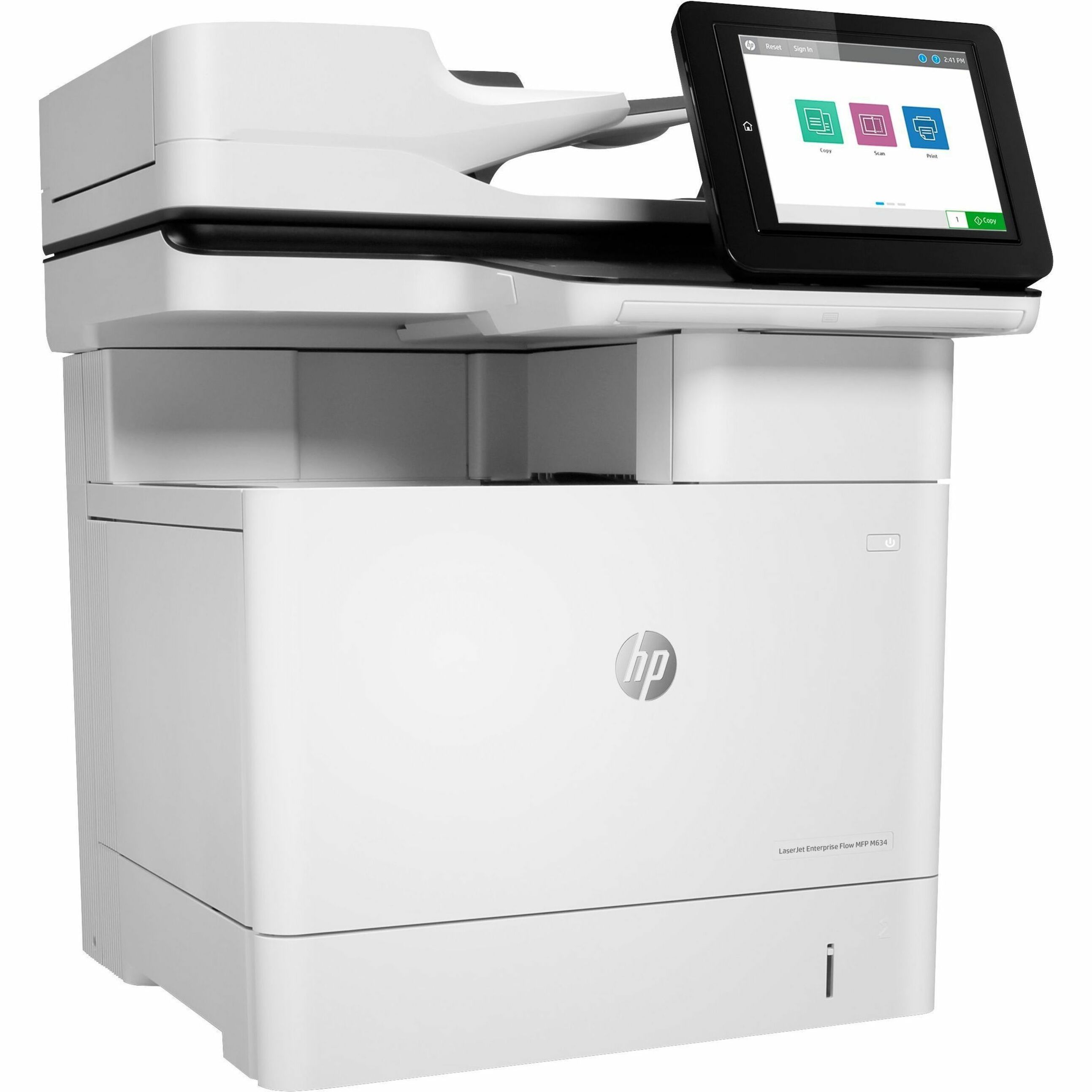 HP LaserJet M634h Laser Multifunction Printer-Monochrome-Copier/Scanner-52 ppm Mono Print-1200x1200 Print-Automatic Duplex Print-300000 Pages Monthly-650 sheets Input-Color Scanner-600 Optical Scan-Gigabit Ethernet - Copier/Printer/Scanner - 52 ppm Mono Print - 1200 x 1200 dpi Print - Automatic Duplex Print - Up to 300000 Pages Monthly - 650 sheets Input - Color Scanner - 600 dpi Optical Scan - Gigabit Ethernet - USB - For Plain Paper Print — right