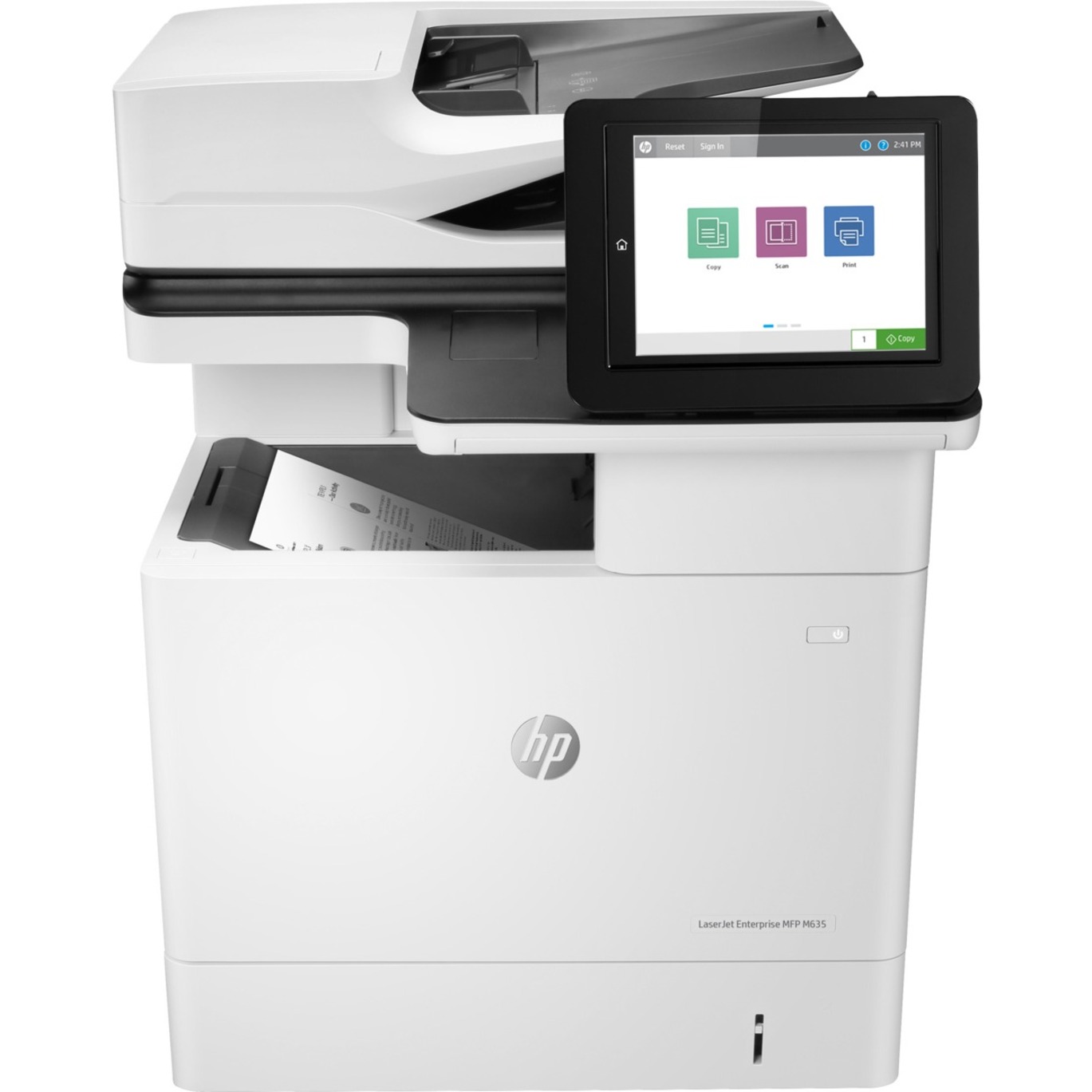 HP LaserJet M635 M635h Laser Multifunction Printer-Monochrome-Copier/Scanner-65 ppm Mono Print-1200x1200 Print-Automatic Duplex Print-300000 Pages Monthly-650 sheets Input-Color Scanner-600 Optical Scan-Gigabit Ethernet - Copier/Printer/Scanner - 65 ppm Mono Print - 1200 x 1200 dpi Print - Automatic Duplex Print - Up to 300000 Pages Monthly - 650 sheets Input - Color Scanner - 600 dpi Optical Scan - Gigabit Ethernet - USB - For Plain Paper Print — frontmaximum