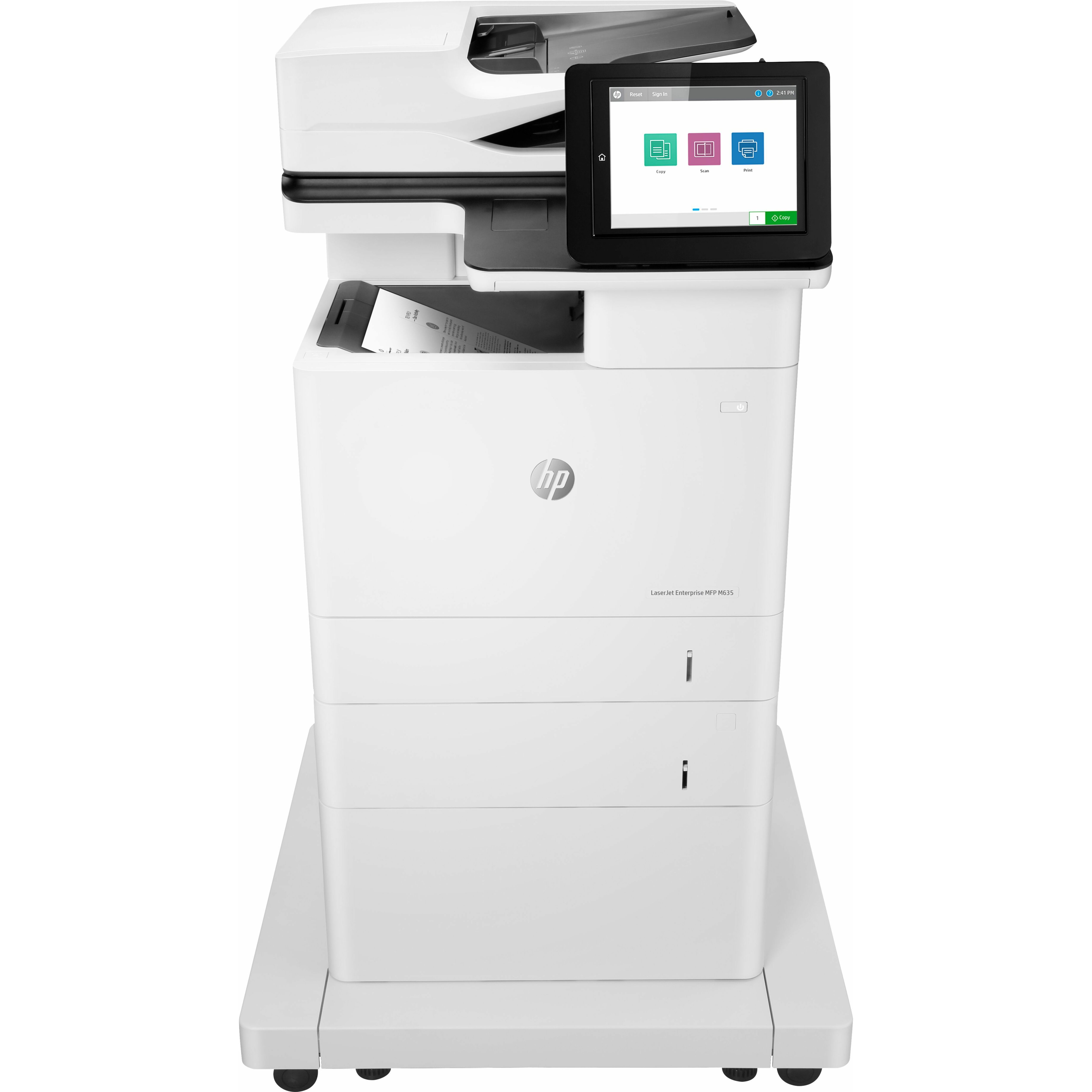 HP LaserJet M635 M635fht Laser Multifunction Printer-Monochrome-Copier/Fax/Scanner-65 ppm Mono Print-1200x1200 Print-Automatic Duplex Print-300000 Pages Monthly-1200 sheets Input-Color Scanner-600 Optical Scan-Monochrome Fax-Gigabit Ethernet - Copier/Fax/Printer/Scanner - 65 ppm Mono Print - 1200 x 1200 dpi Print - Automatic Duplex Print - Up to 300000 Pages Monthly - 1200 sheets Input - Color Scanner - 600 dpi Optical Scan - Monochrome Fax - Gigabit Ethernet - USB - For Plain Paper Print