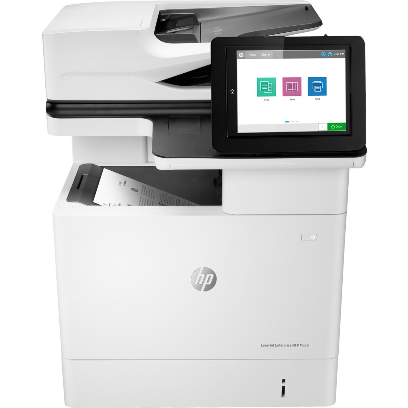 HP LaserJet M636fh Laser Multifunction Printer-Monochrome-Copier/Fax/Scanner-75 ppm Mono Print-1200x1200 Print-Automatic Duplex Print-300000 Pages Monthly-650 sheets Input-Color Scanner-600 Optical Scan-Monochrome Fax-Gigabit Ethernet - Copier/Fax/Printer/Scanner - 75 ppm Mono Print - 1200 x 1200 dpi Print - Automatic Duplex Print - Up to 300000 Pages Monthly - 650 sheets Input - Color Scanner - 600 dpi Optical Scan - Monochrome Fax - Gigabit Ethernet - USB - For Plain Paper Print