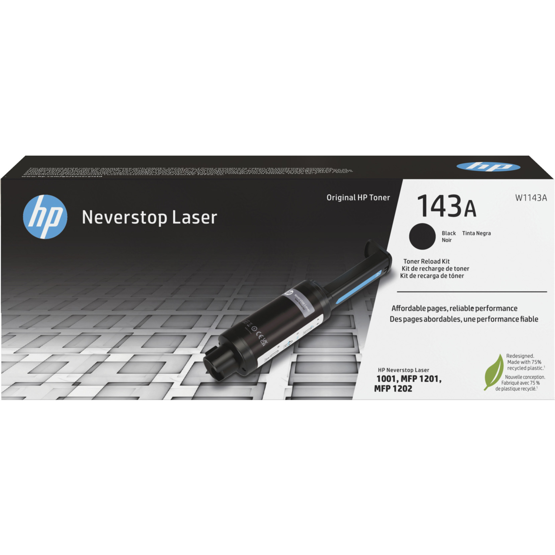 HP 143A Original Laser Toner Cartridge - Black - 1 Carton - 2500 Pages