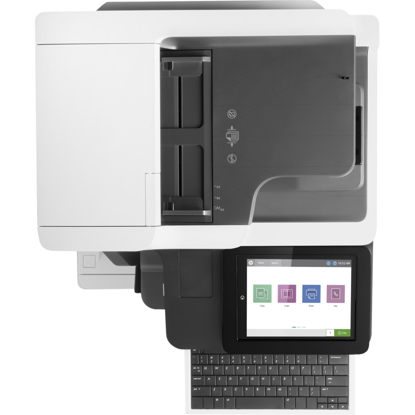 HP LaserJet Enterprise M635z Laser Multifunction Printer - Monochrome - Copier/Fax/Printer/Scanner - 65 ppm Mono Print - 1200 x 1200 dpi Print - Automatic Duplex Print - Up to 300000 Pages Monthly - 3200 sheets Input - Color Scanner - 600 dpi Optical Scan - Monochrome Fax - Gigabit Ethernet - USB - For Plain Paper Print — topmaximum