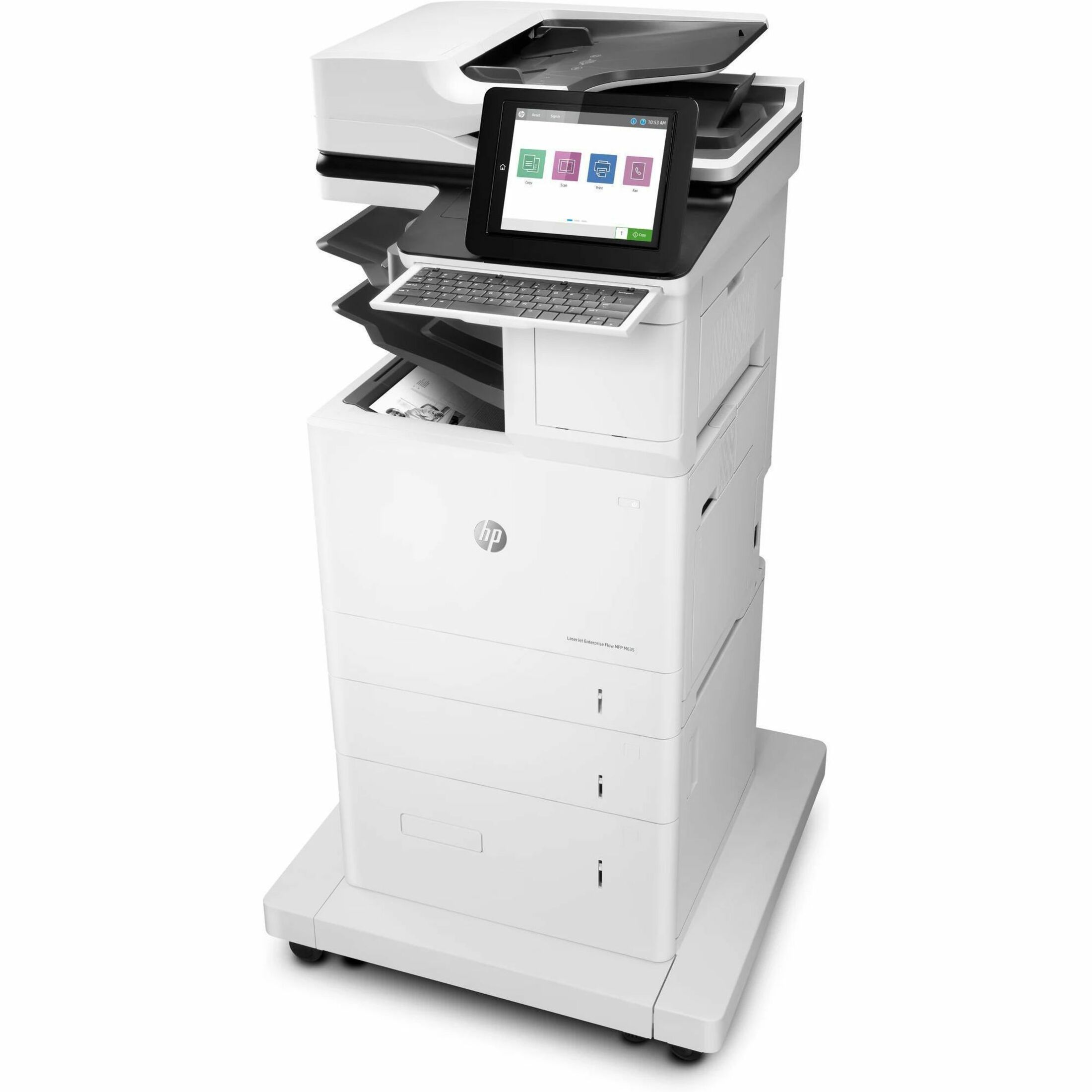 HP LaserJet M635 M635z Laser Multifunction Printer-Monochrome-Copier/Fax/Scanner-65 ppm Mono Print-1200x1200 Print-Automatic Duplex Print-300000 Pages Monthly-3200 sheets Input-Color Scanner-600 Optical Scan-Monochrome Fax-Gigabit Ethernet - Copier/Fax/Printer/Scanner - 65 ppm Mono Print - 1200 x 1200 dpi Print - Automatic Duplex Print - Up to 300000 Pages Monthly - 3200 sheets Input - Color Scanner - 600 dpi Optical Scan - Monochrome Fax - Gigabit Ethernet - USB - For Plain Paper Print — leftmaximum