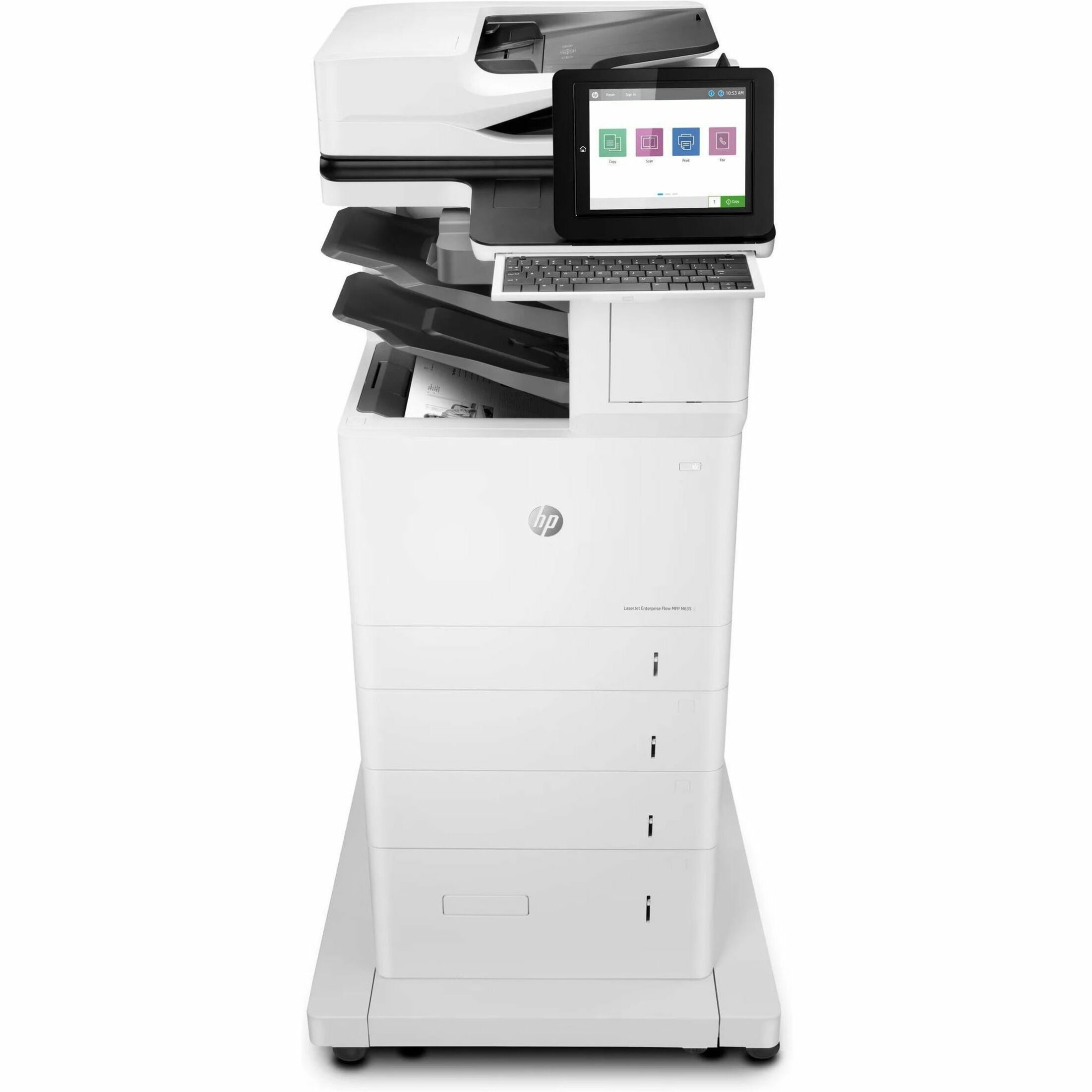 HP LaserJet M635 M635z Laser Multifunction Printer-Monochrome-Copier/Fax/Scanner-65 ppm Mono Print-1200x1200 Print-Automatic Duplex Print-300000 Pages Monthly-3200 sheets Input-Color Scanner-600 Optical Scan-Monochrome Fax-Gigabit Ethernet - Copier/Fax/Printer/Scanner - 65 ppm Mono Print - 1200 x 1200 dpi Print - Automatic Duplex Print - Up to 300000 Pages Monthly - 3200 sheets Input - Color Scanner - 600 dpi Optical Scan - Monochrome Fax - Gigabit Ethernet - USB - For Plain Paper Print