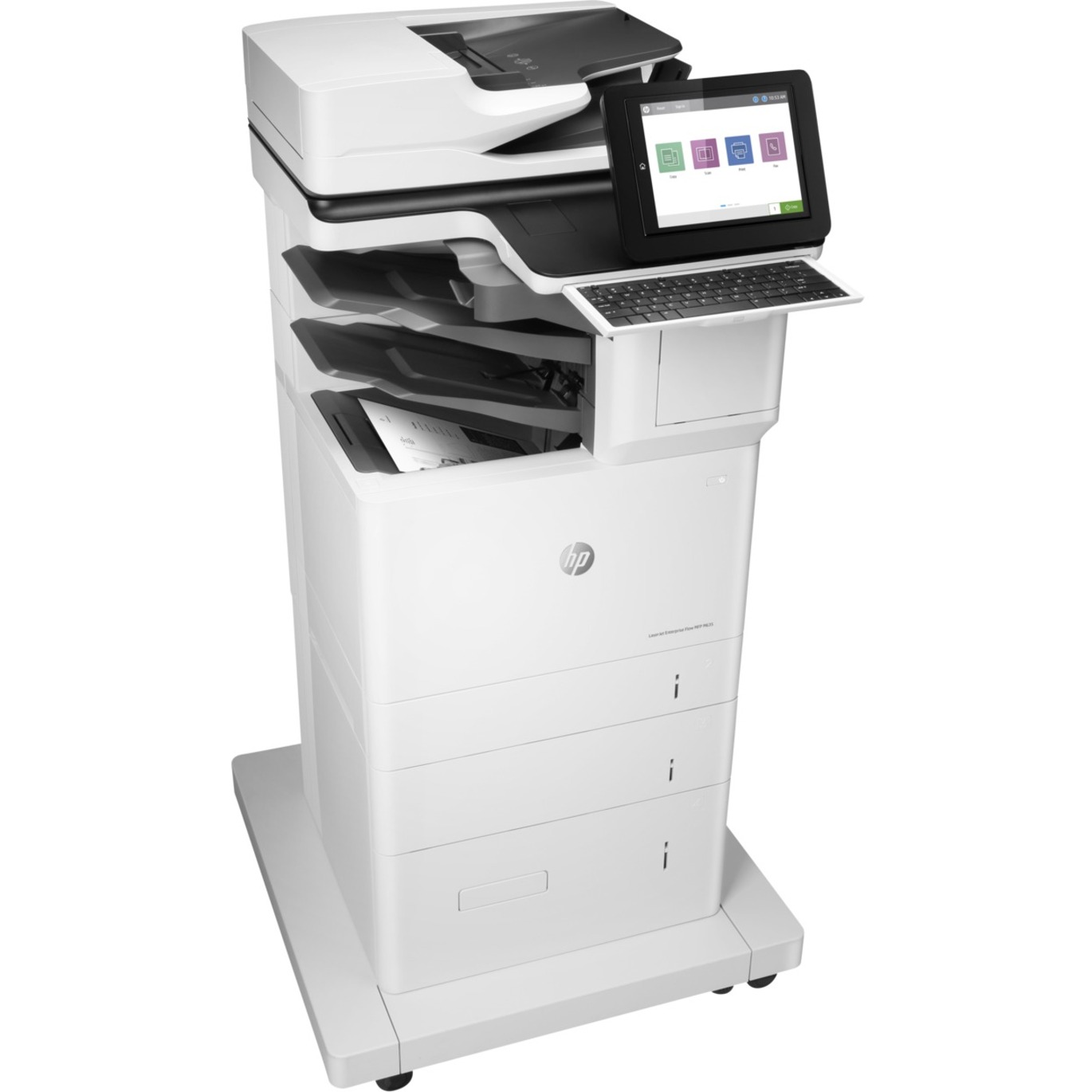 HP LaserJet Enterprise M635z Laser Multifunction Printer - Monochrome - Copier/Fax/Printer/Scanner - 65 ppm Mono Print - 1200 x 1200 dpi Print - Automatic Duplex Print - Up to 300000 Pages Monthly - 3200 sheets Input - Color Flatbed Scanner - 600 dpi Optical Scan - Monochrome Fax - Gigabit Ethernet - USB - For Plain Paper Print — rightmaximum
