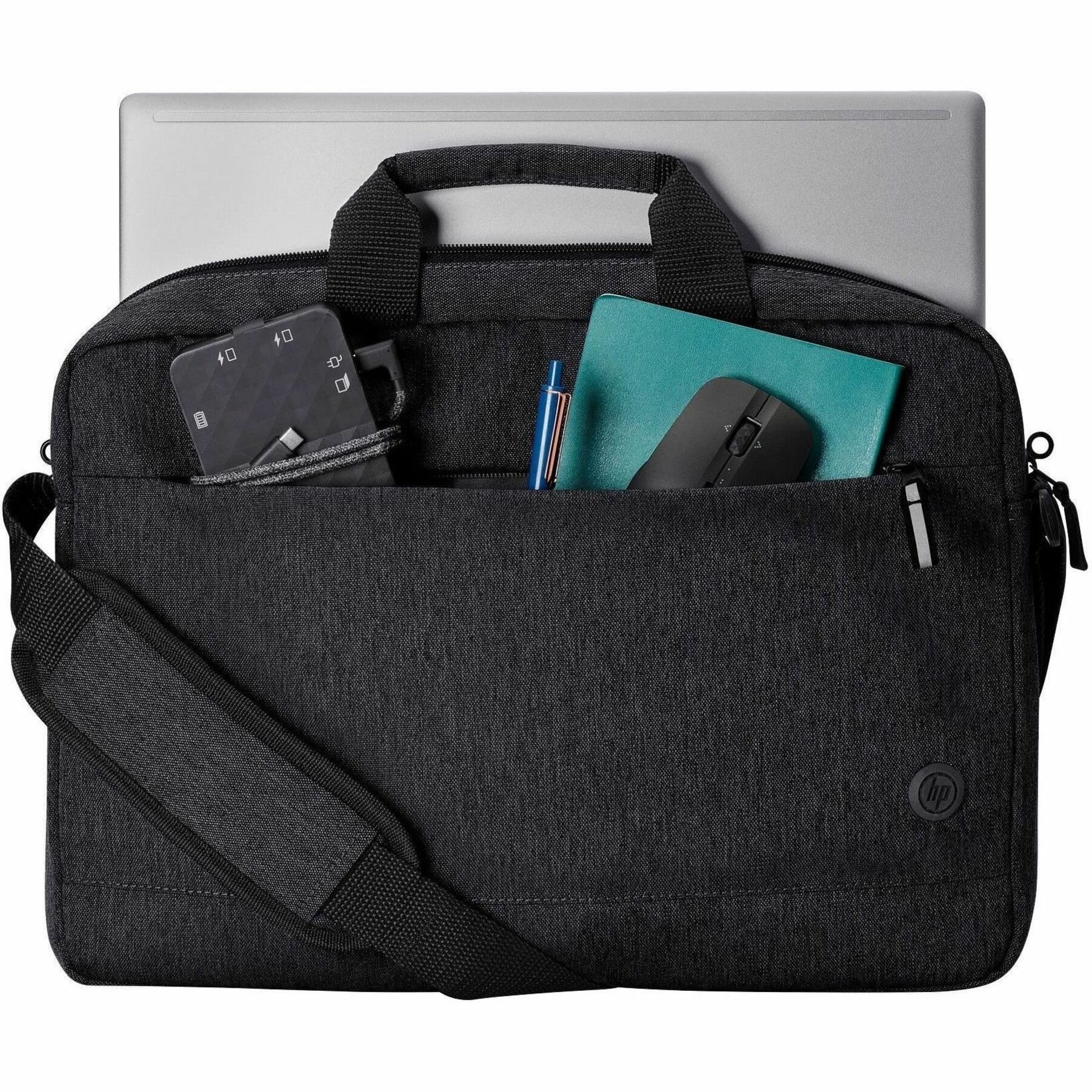 HP Prelude Pro Carrying Case (Briefcase) for 15.6" Notebook - Black - Water Resistant, Bump Resistant, Scrape Resistant - Fabric Body - Shoulder Strap, Luggage Strap - 11.3" Height x 16" Width x 2.8" Depth — alternate image2