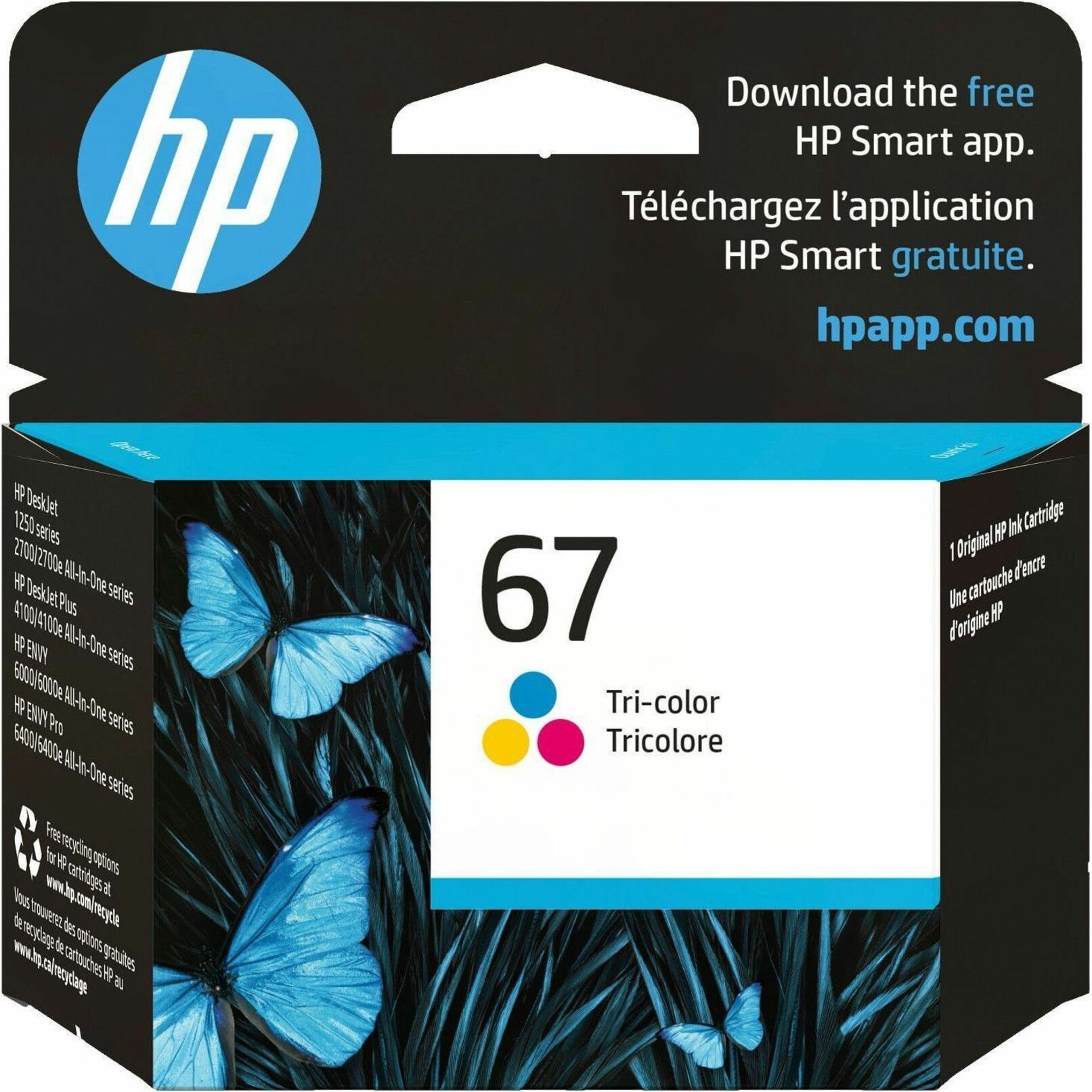 HP 67 Original Inkjet Ink Cartridge - Tri-color - 1 Each - 100 Pages