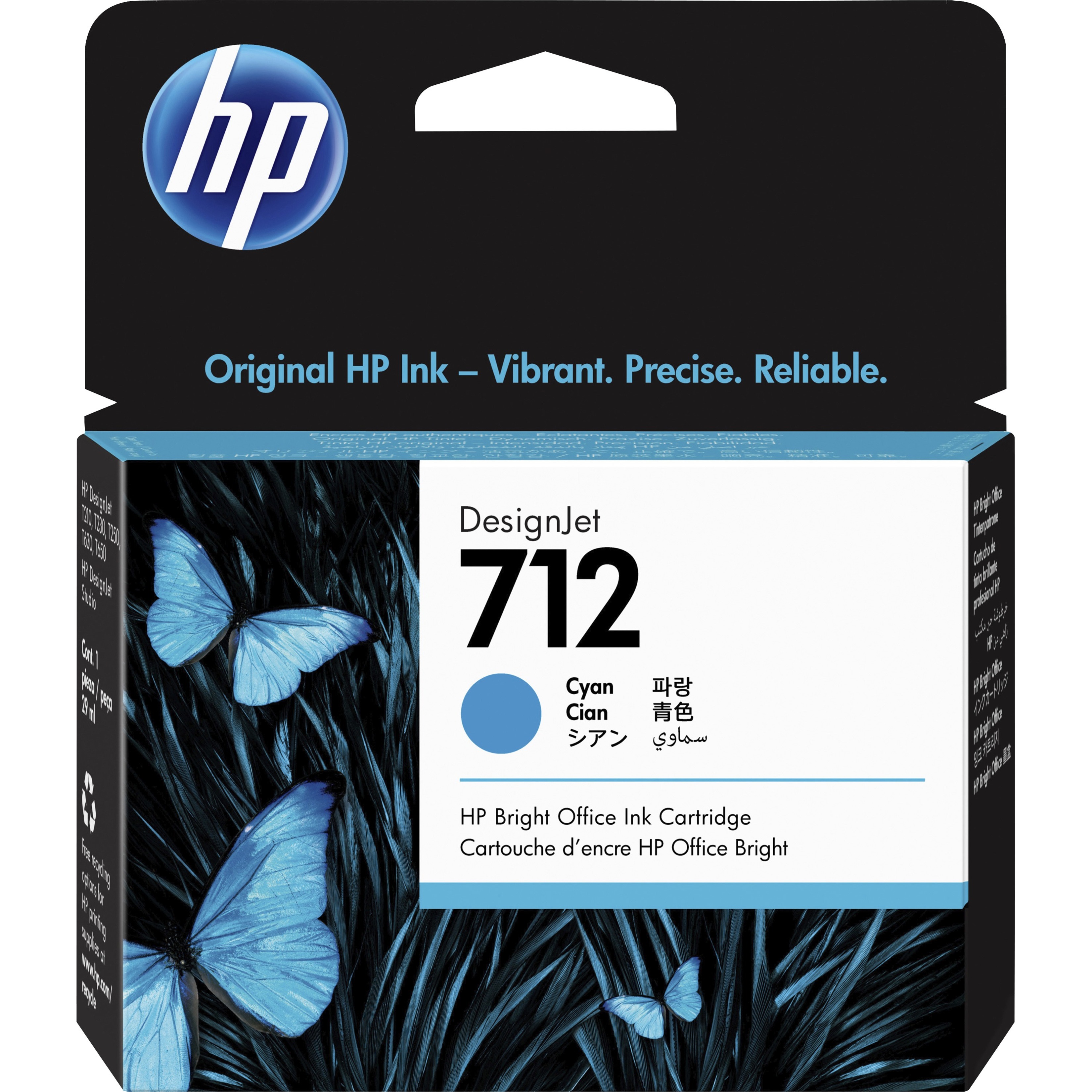 HP 712 Original Inkjet Ink Cartridge - Cyan - 1 Each