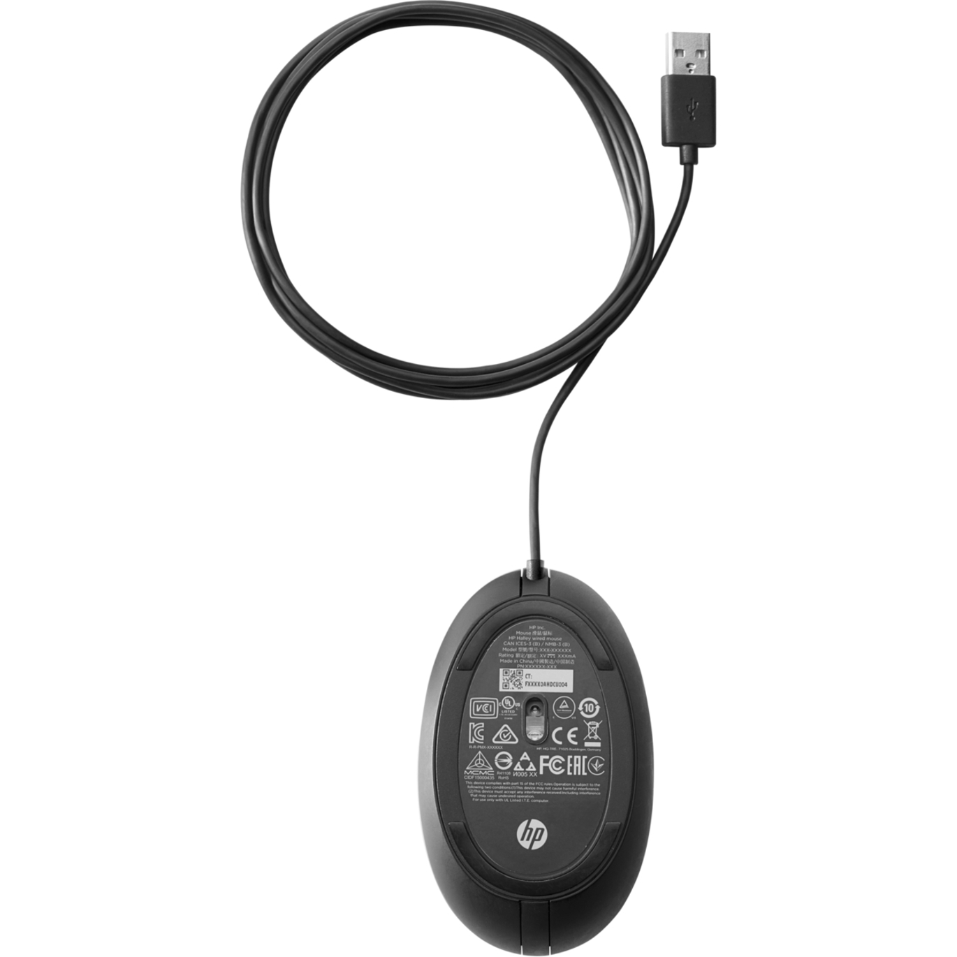 HP Wired Desktop 320M Mouse - Optical - Cable - USB - 1000 dpi - Scroll Wheel - Symmetrical — alternate image3