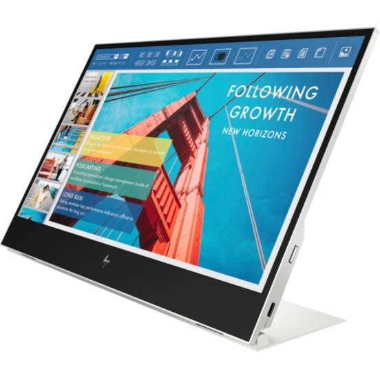 HP E14 G4 14" Class Full HD LCD Portable Monitor - 16:9 - Silver - 14" Viewable - In-plane Switching (IPS) Technology - 1920 x 1080 - 400 Nit - 5 msGTG (OD) - 60 Hz Refresh Rate - USB Hub — alternate image3
