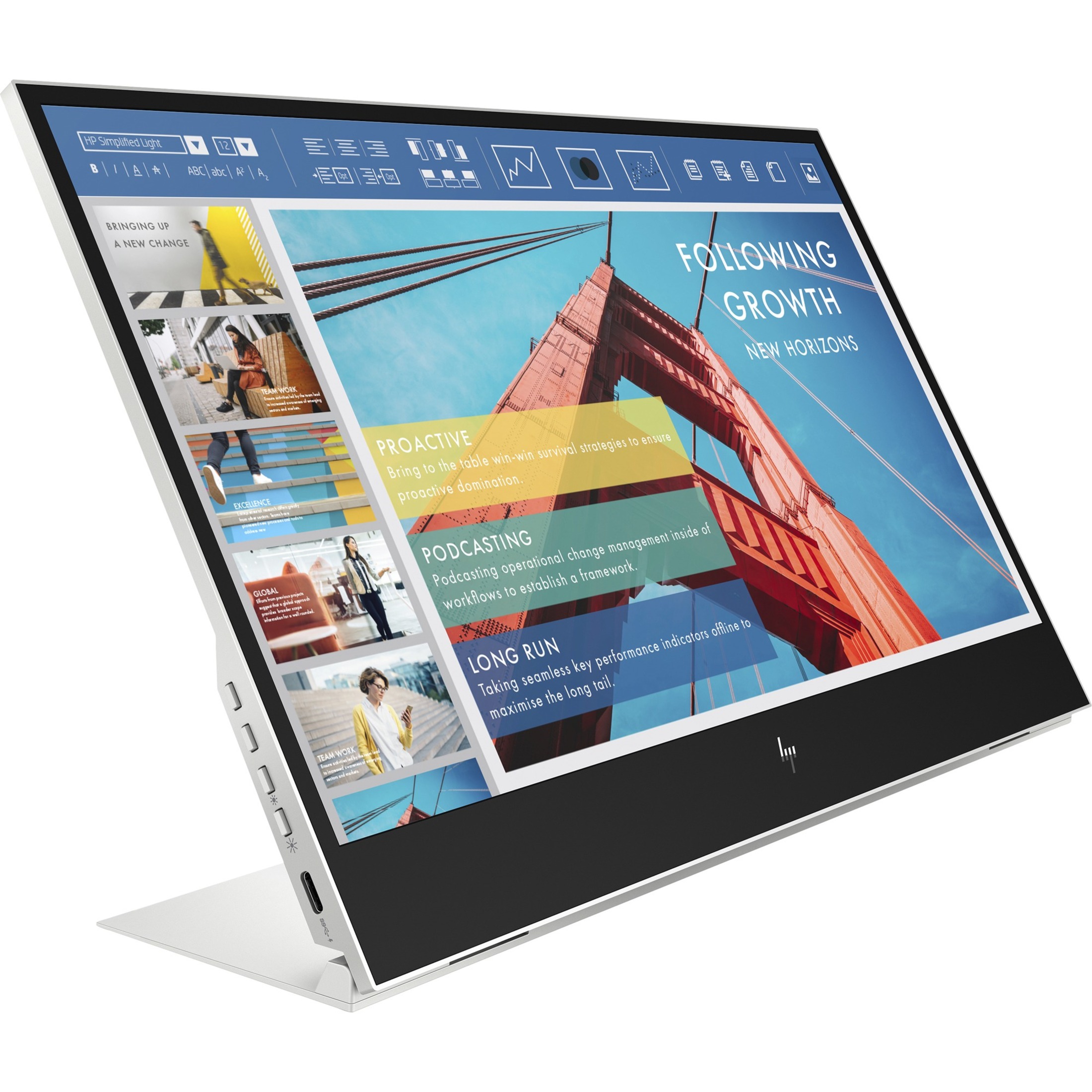 HP E14 G4 14" Class Full HD LCD Portable Monitor - 16:9 - Silver - 14" Viewable - In-plane Switching (IPS) Technology - 1920 x 1080 - 400 Nit - 5 msGTG (OD) - 60 Hz Refresh Rate - USB Hub