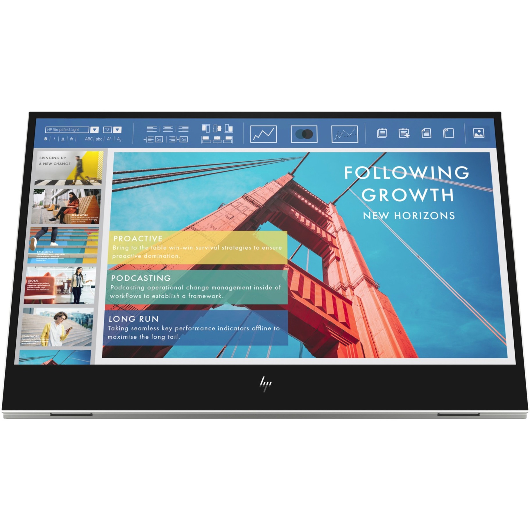 HP E14 G4 14" Class Full HD LCD Portable Monitor - 16:9 - Silver - 14" Viewable - In-plane Switching (IPS) Technology - 1920 x 1080 - 400 Nit - 5 ms - DisplayPort — front