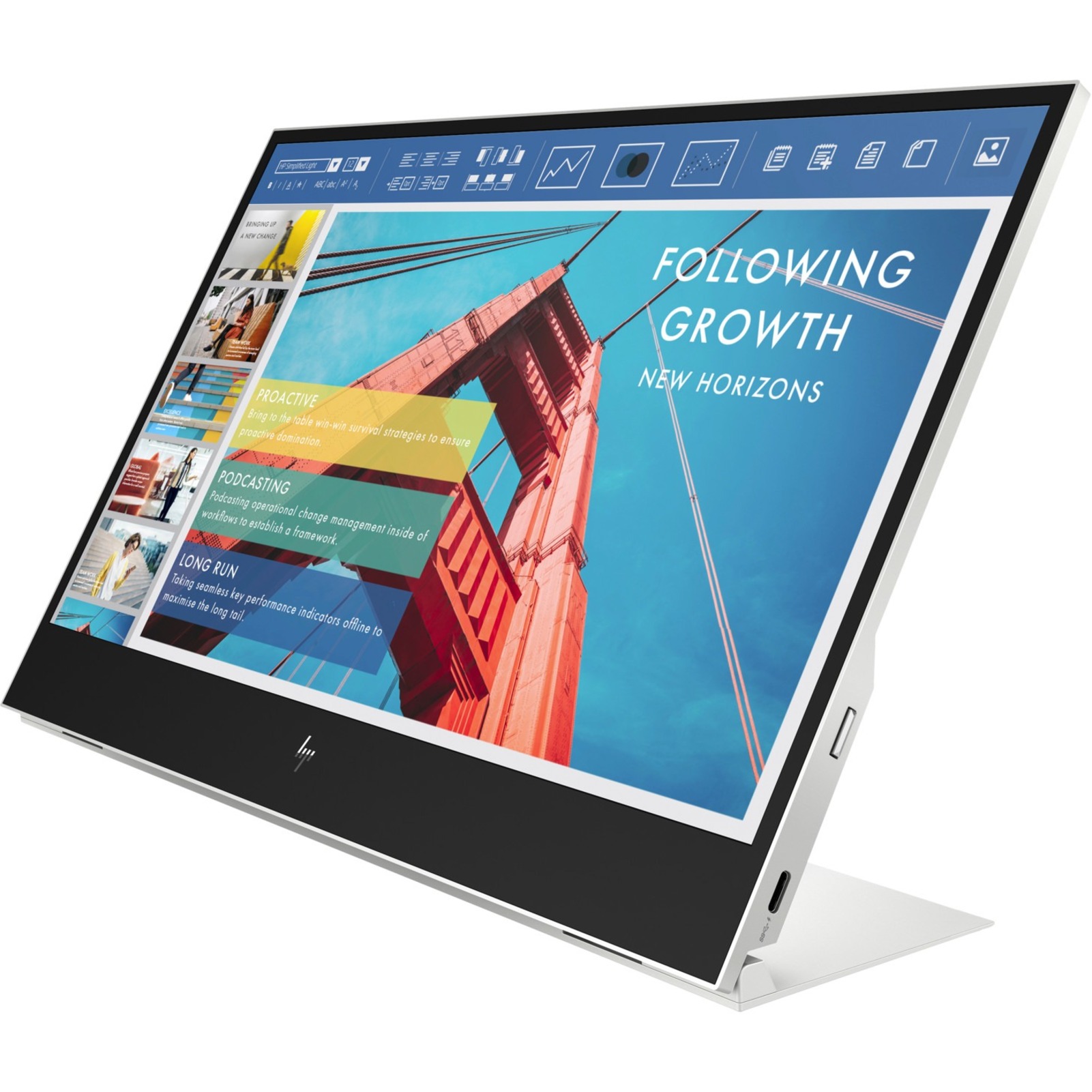 HP E14 G4 14" Class Full HD LCD Portable Monitor - 16:9 - Silver - 14" Viewable - In-plane Switching (IPS) Technology - 1920 x 1080 - 400 Nit - 5 ms - DisplayPort