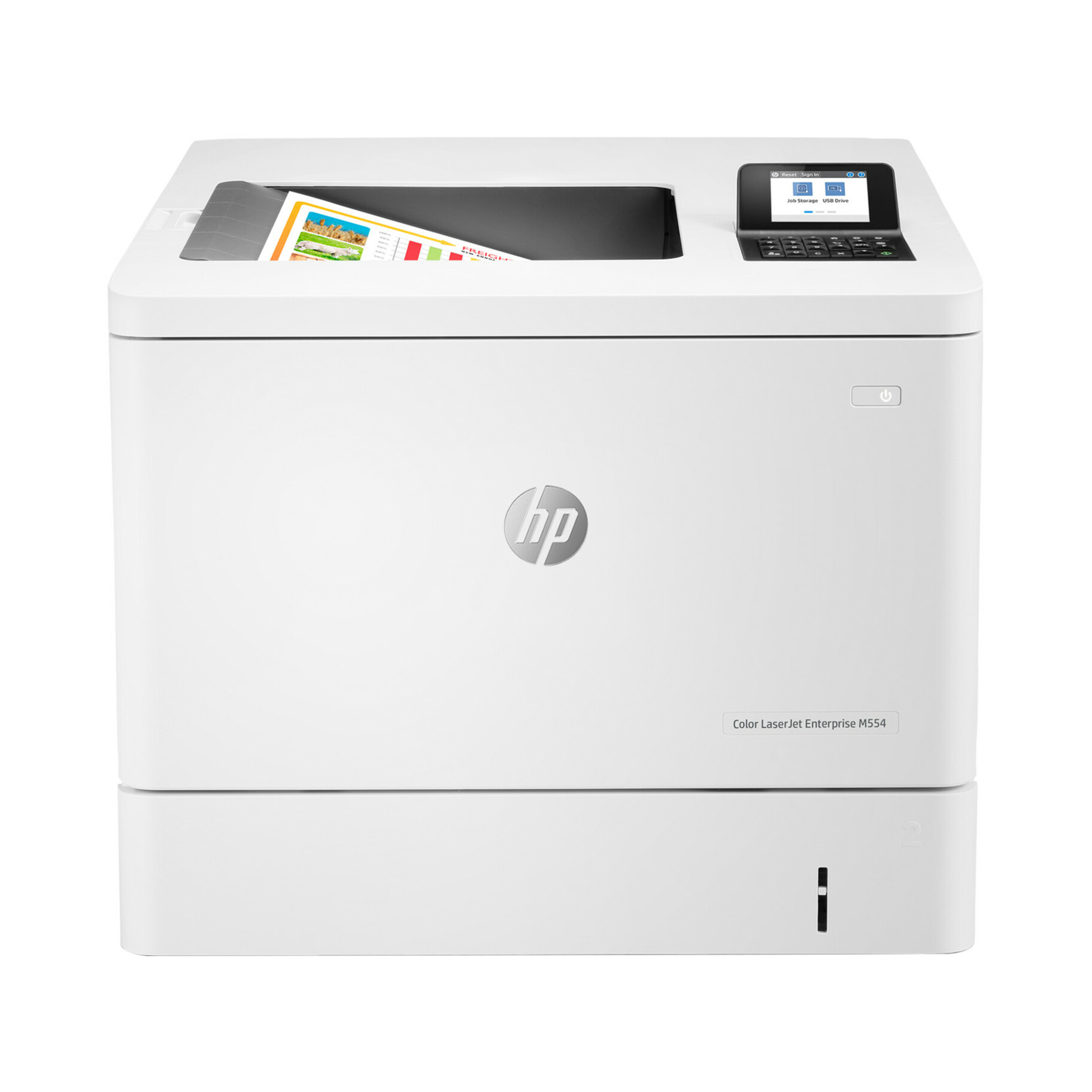 HP LaserJet Enterprise M554 M554dn Desktop Laser Printer - Color - 35 ppm Mono / 35 ppm Color - 1200 x 1200 dpi Print - Automatic Duplex Print - 650 Sheets Input - Ethernet - 80000 Pages Duty Cycle - Plain Paper Print - Gigabit Ethernet - USB