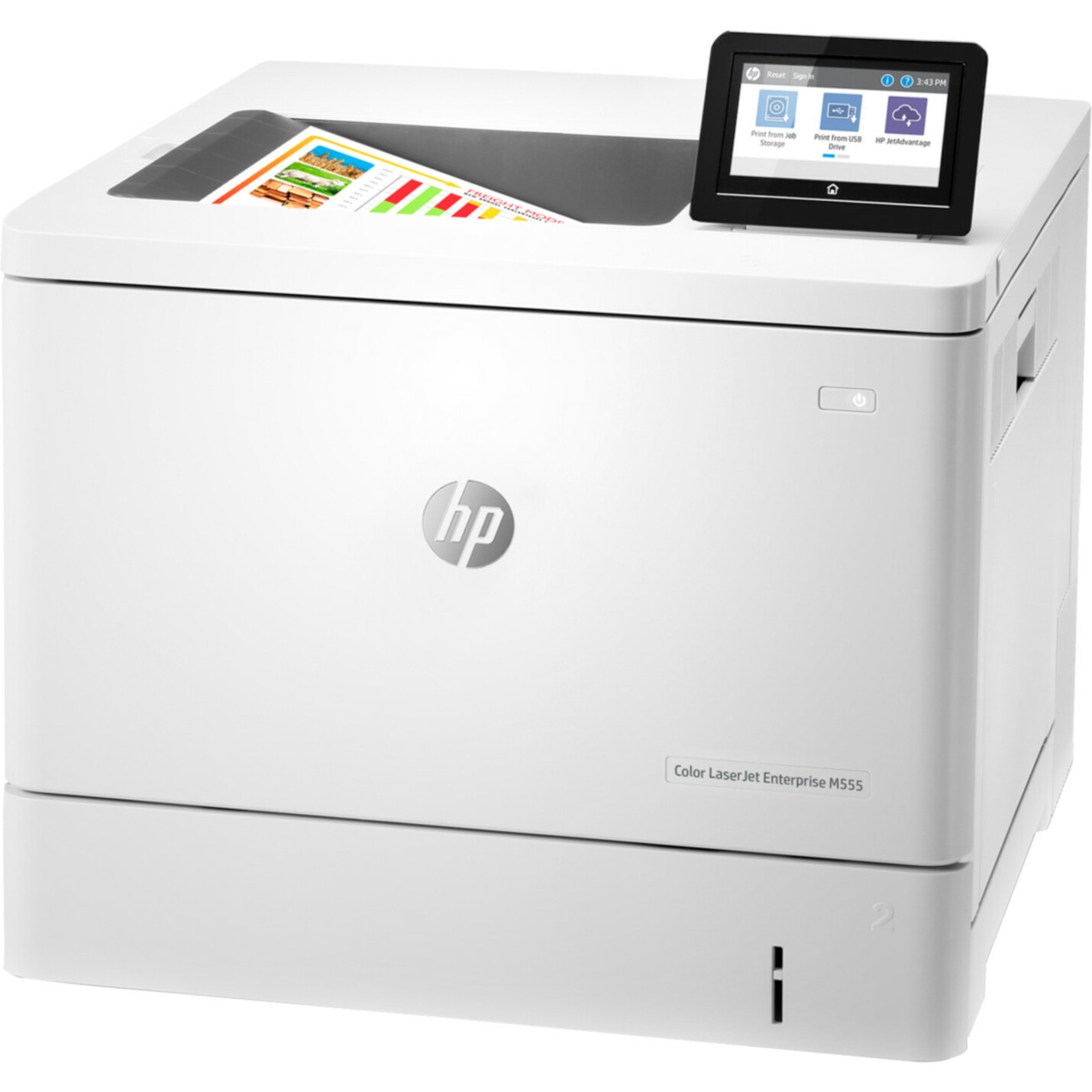 HP LaserJet Enterprise M555 M555dn Desktop Laser Printer - Color - 40 ppm Mono / 40 ppm Color - 1200 x 1200 dpi Print - Automatic Duplex Print - 650 Sheets Input - Ethernet - 80000 Pages Duty Cycle - Plain Paper Print - Gigabit Ethernet - USB — leftmaximum